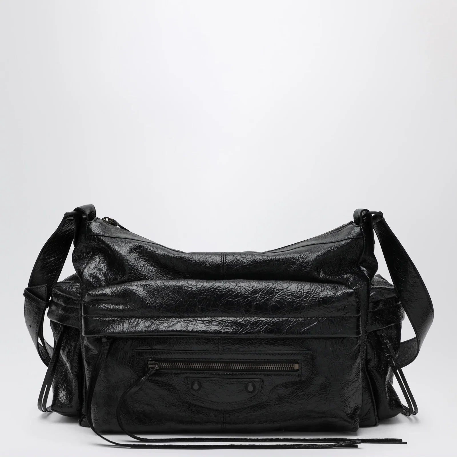 Balenciaga Le City medium multi-pocket lambskin crossbody bag black