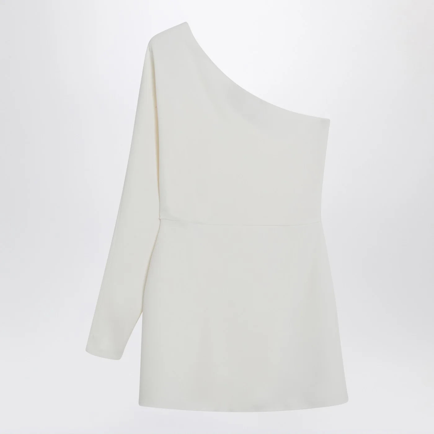 Valentino Ivory one-shoulder top in couture cady
