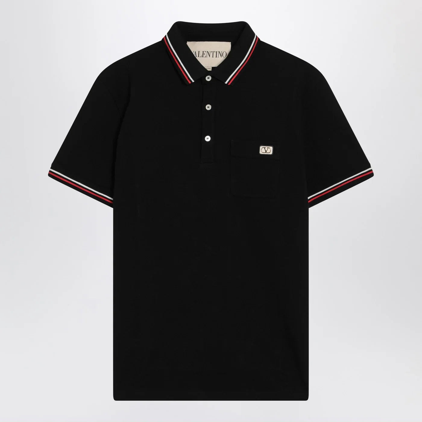Valentino Black polo shirt with Vlogo Signature