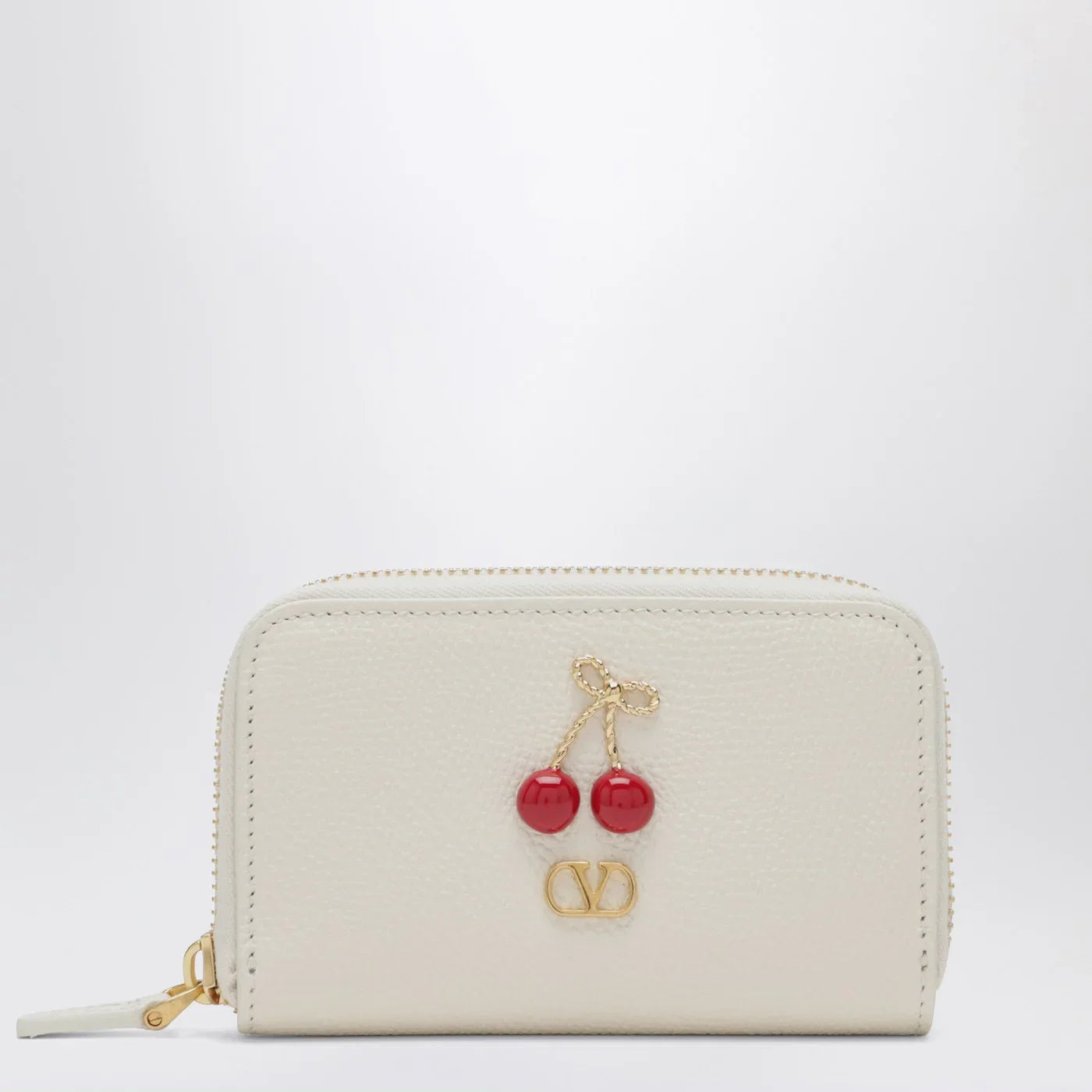 Valentino Garavani Ivory Cherryfic zip-around wallet
