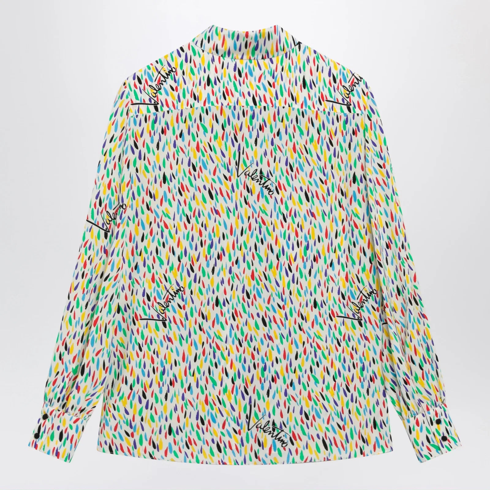Valentino Multicolored silk blouse with lavallière
