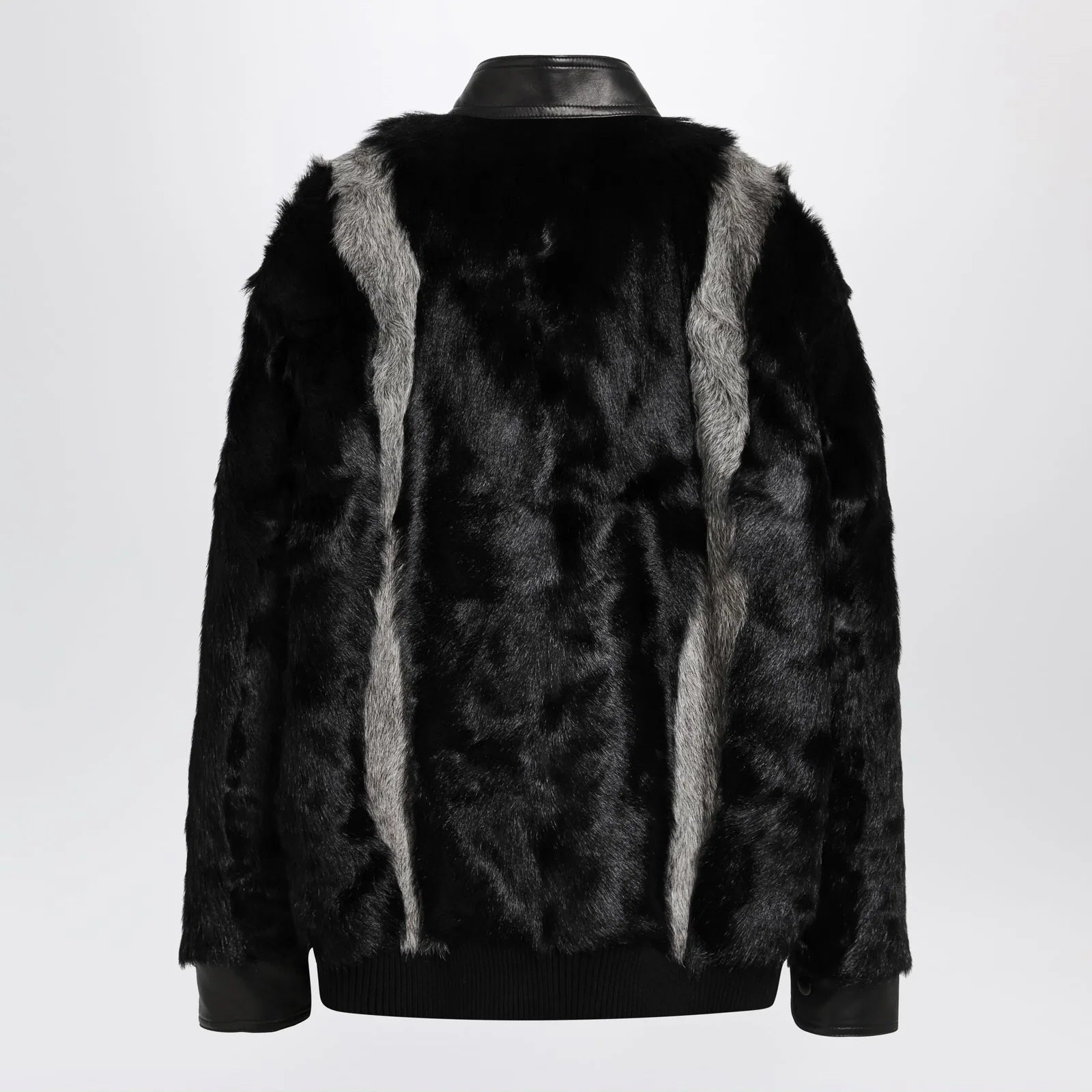 Valentino Black/Grey shearling and leather jacket