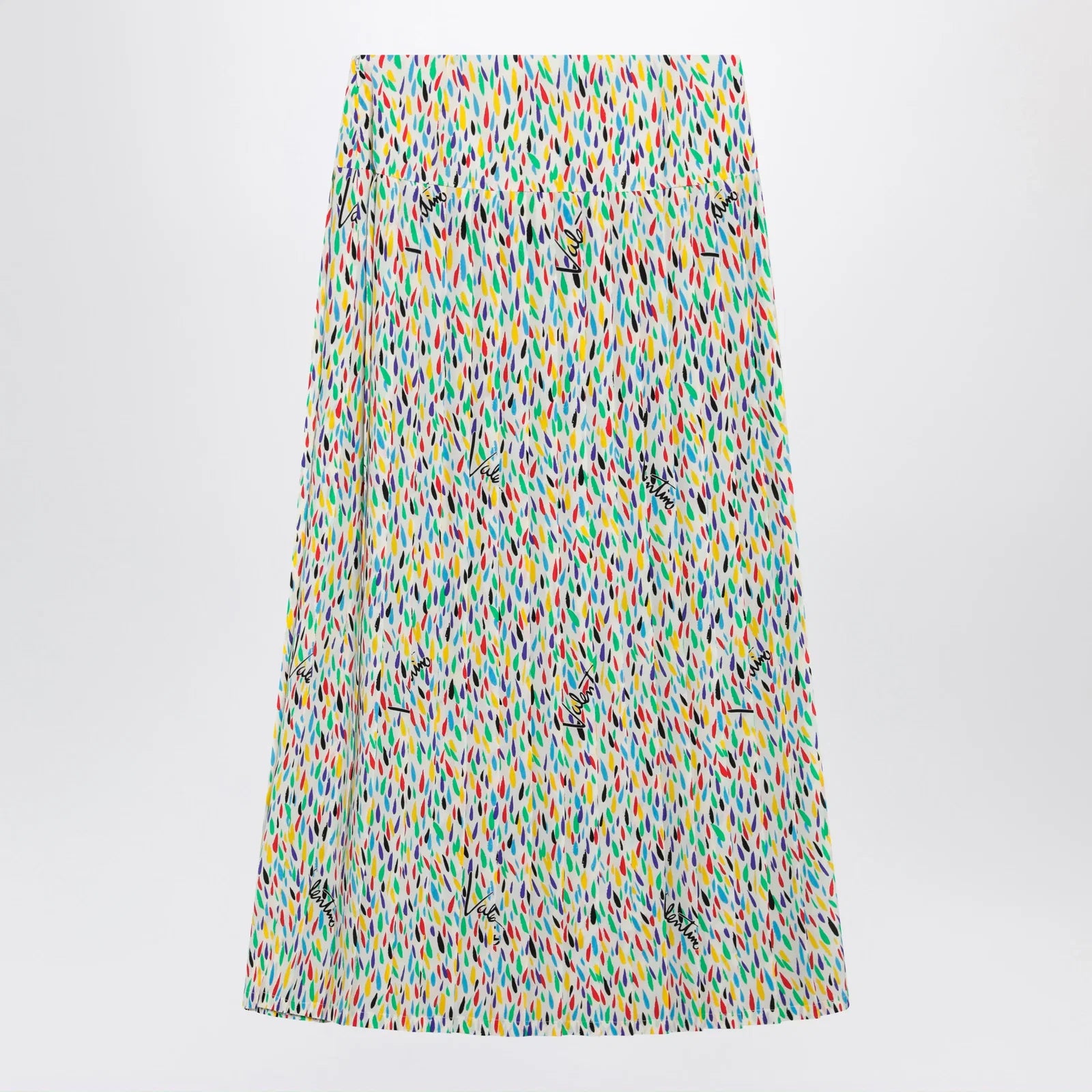 Valentino Multicolored pleated silk midi skirt