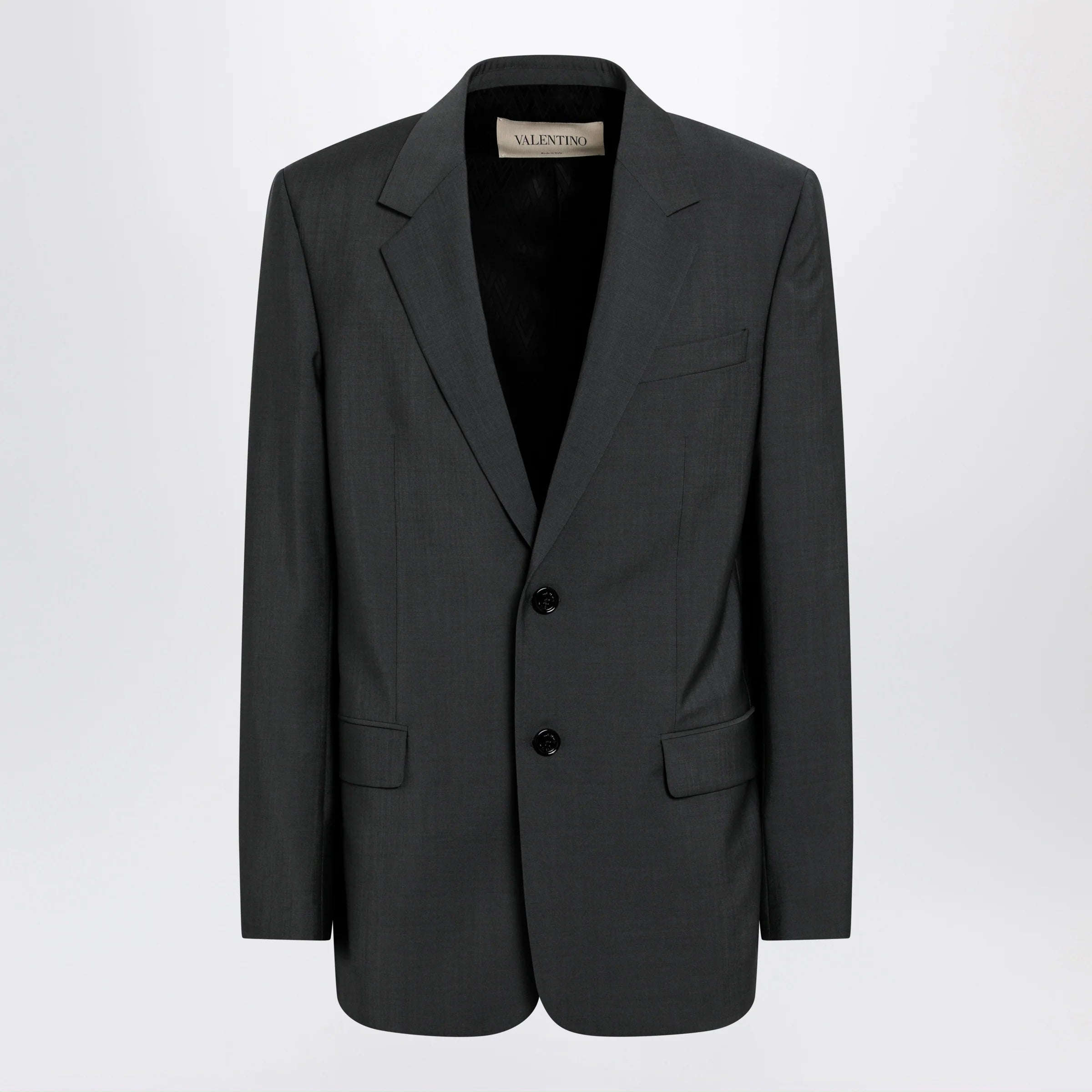 Valentino Single-breasted wool and mohair jacket in black