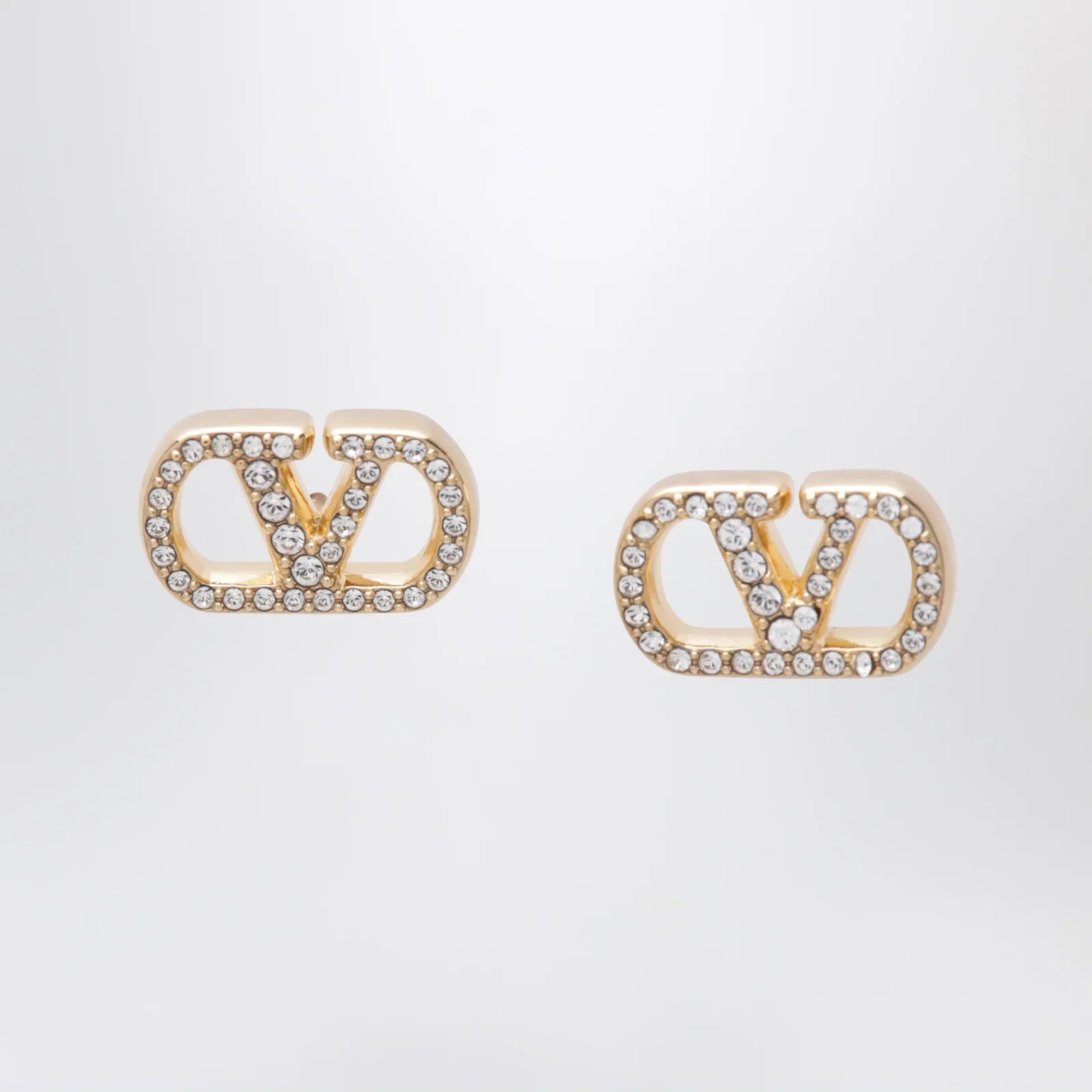 Valentino Garavani Gold-tone VLogo Signature earrings with Swarovski crystals