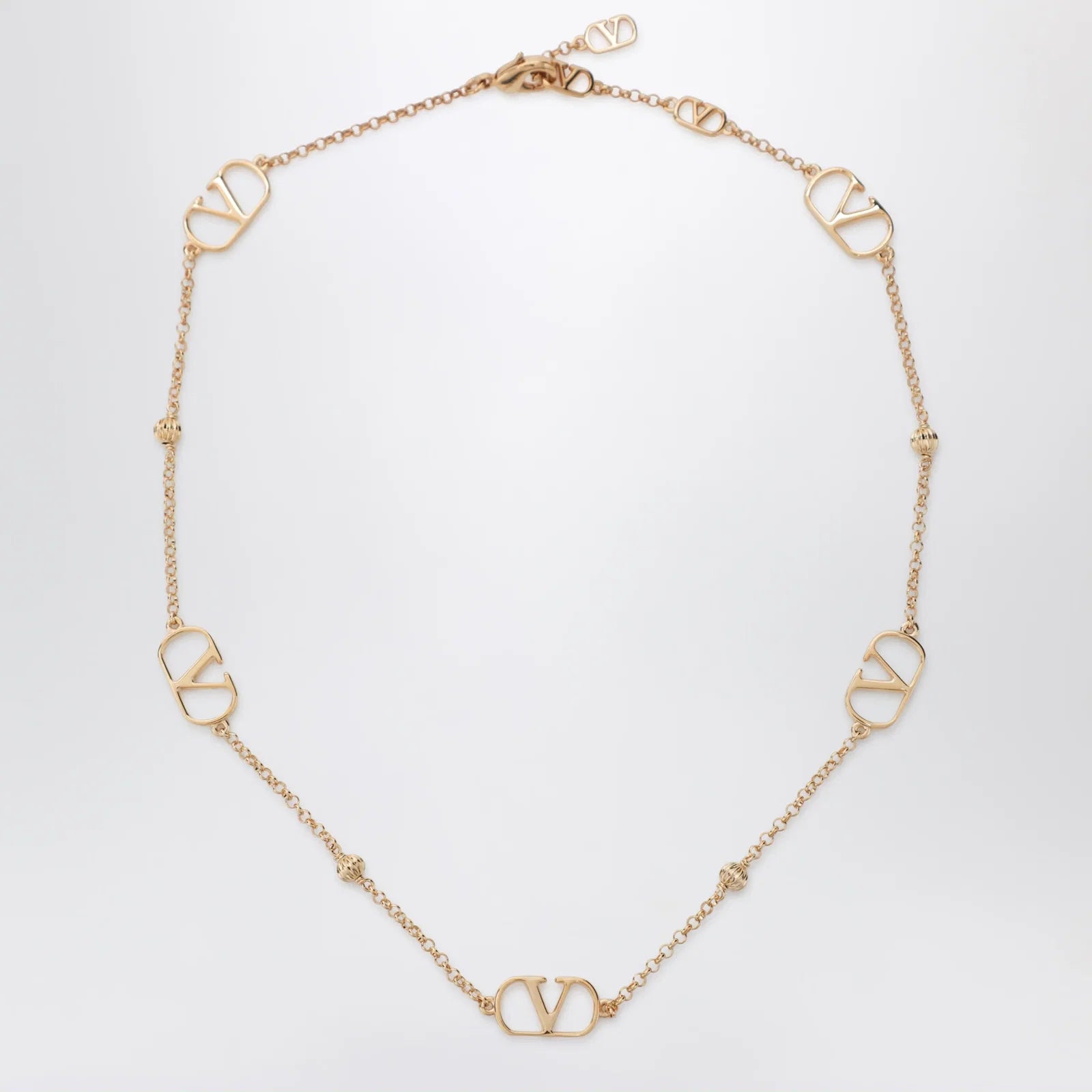 Valentino Garavani VLogo Signature Necklace in Gold-Tone Metal
