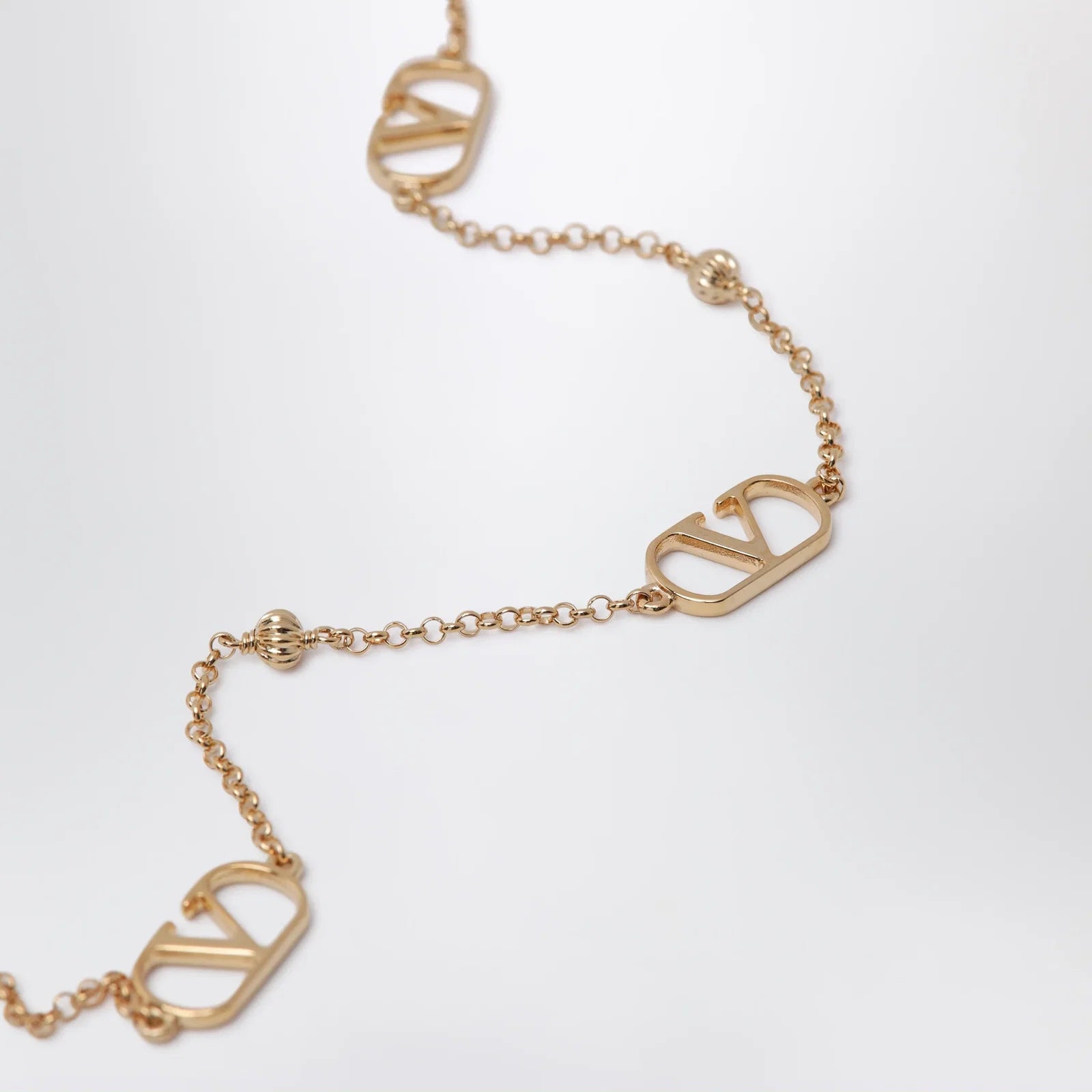 Valentino Garavani VLogo Signature Necklace in Gold-Tone Metal