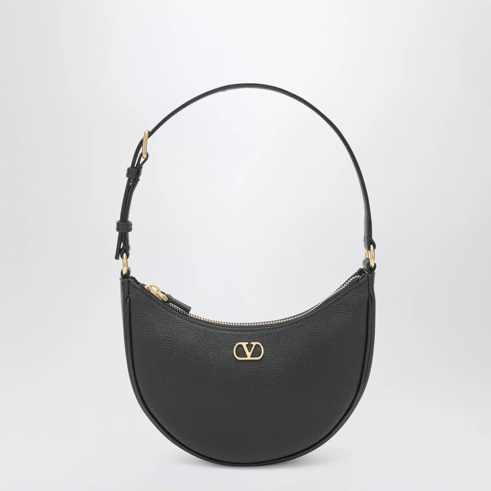 Valentino Garavani Vlogo Signature Mini Hobo bag in black leather
