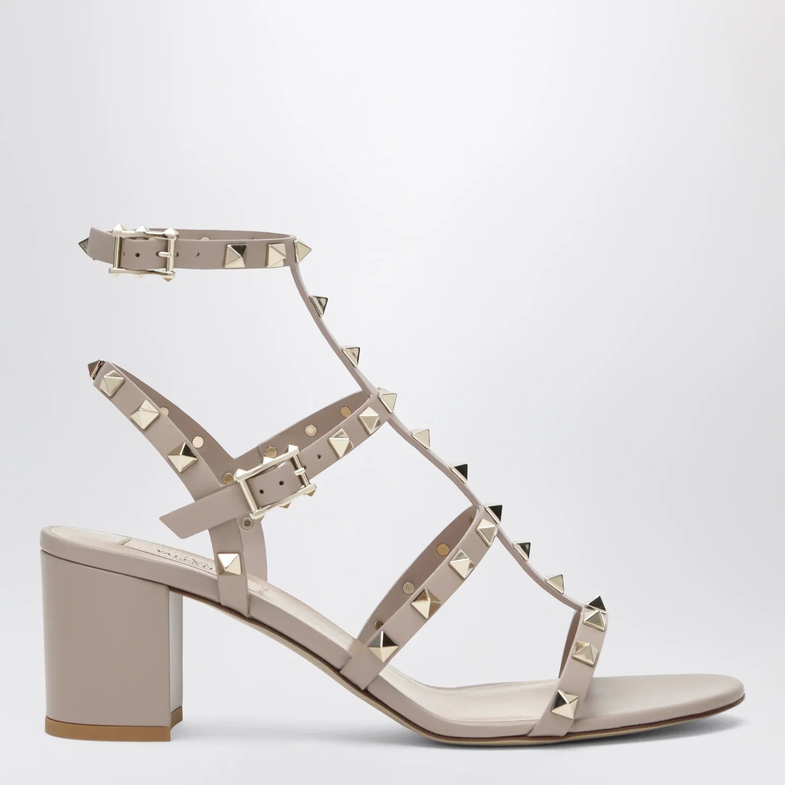 Valentino Garavani Rockstud sandals with blush-colored straps