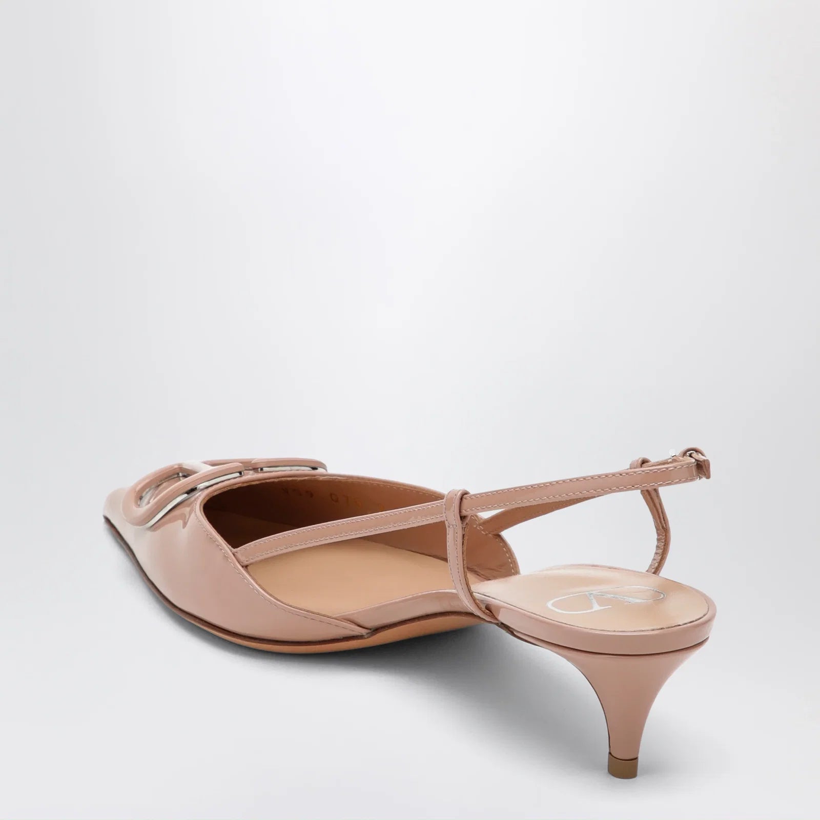 Valentino Garavani Cinnamon pink VLogo Signature patent leather slingback pumps