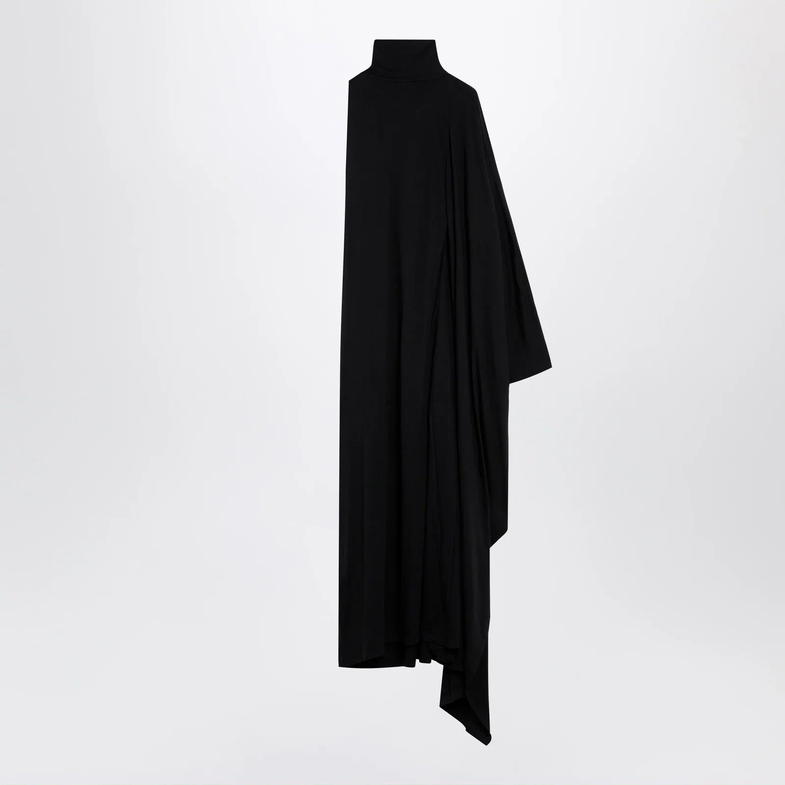 Balenciaga The Door draped maxi cotton jersey dress in black