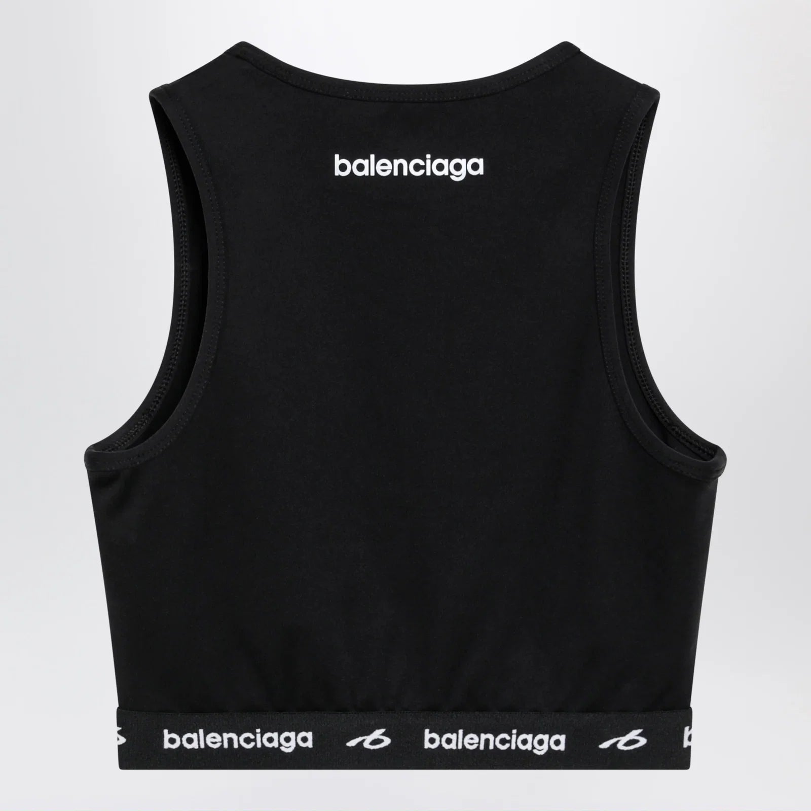 Balenciaga Techwear bra top in black technical fabric
