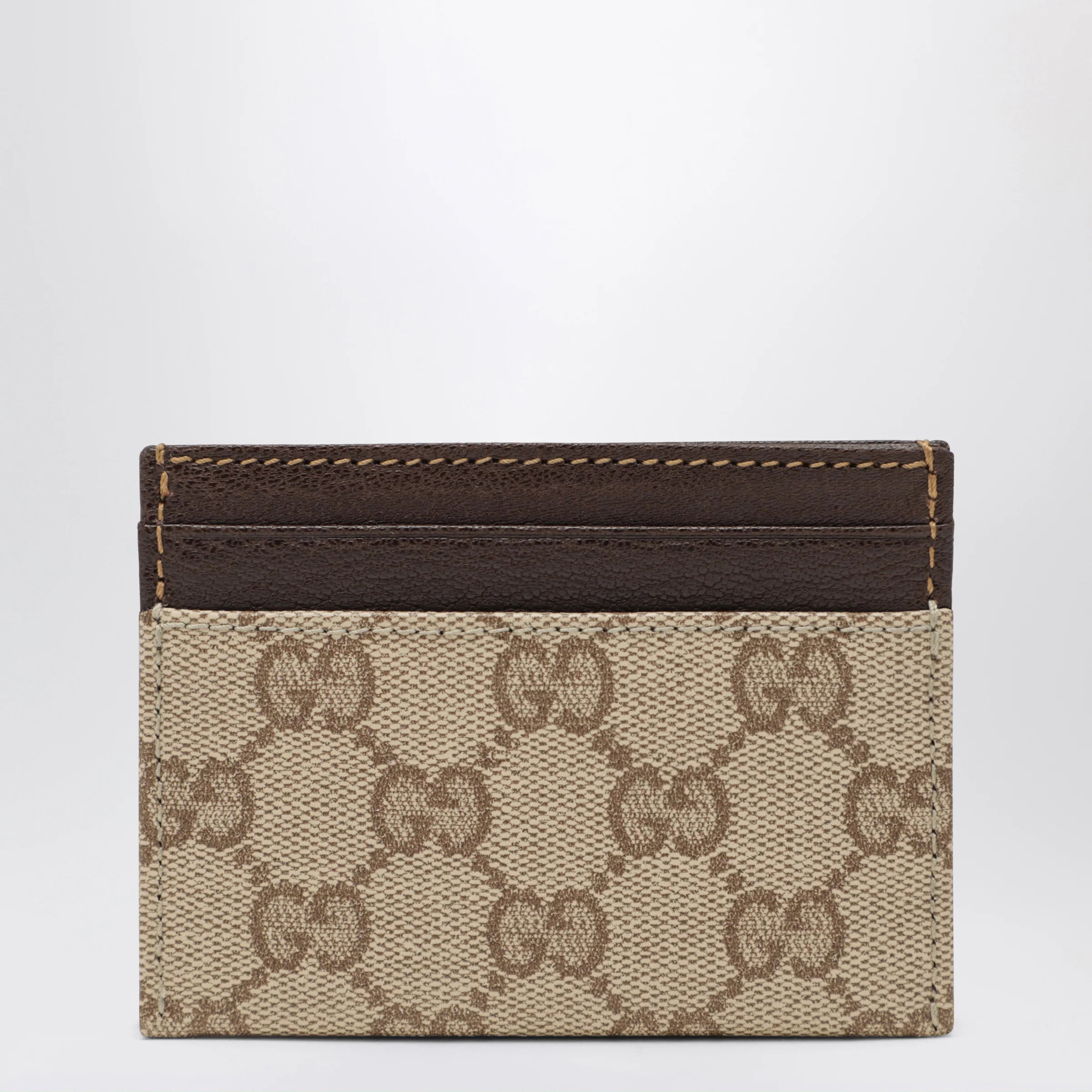 GUCCI Essence Classic card holder in brown GG canvas