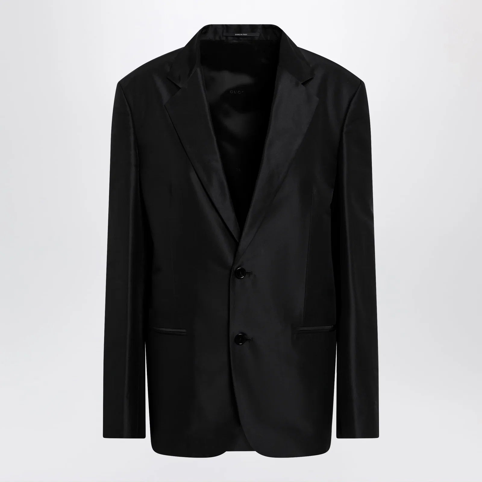 GUCCI Oversized fine silk faille jacket in black