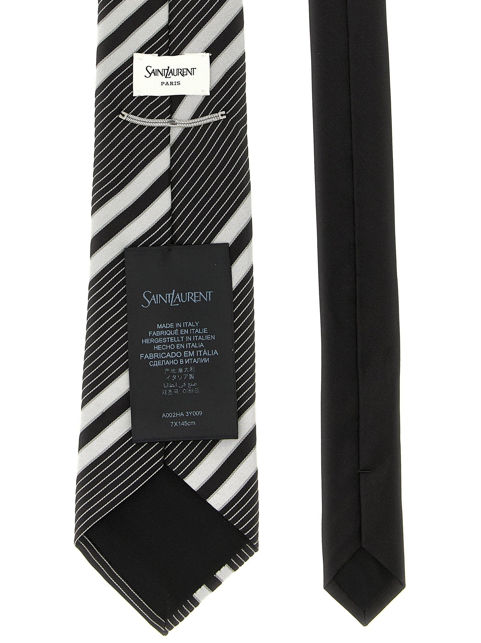 Saint Laurent Jacquard Diagonal Striped Tie