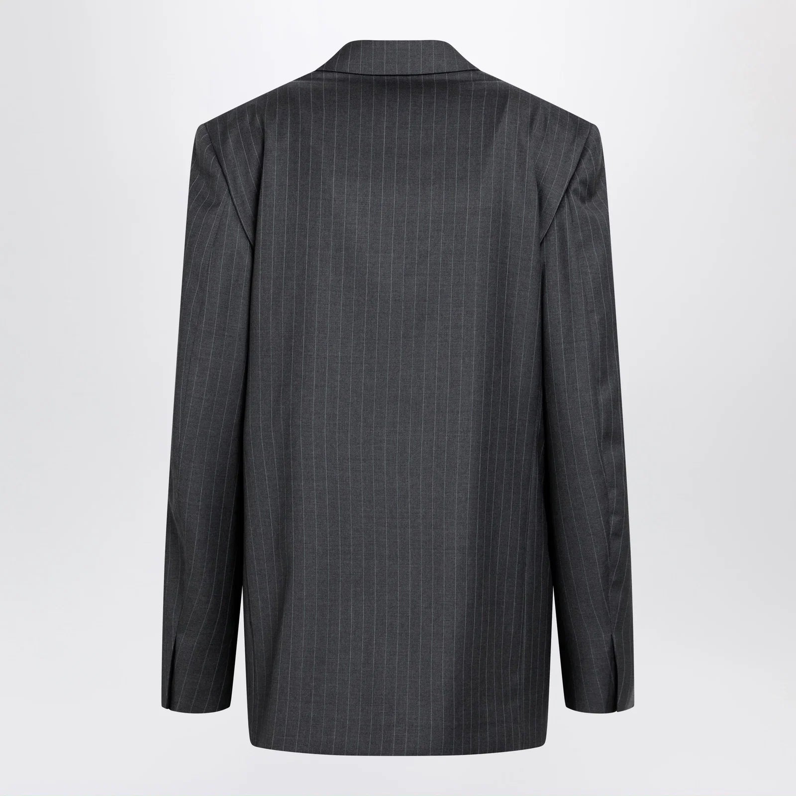 GUCCI Grey/light blue pinstripe wool jacket