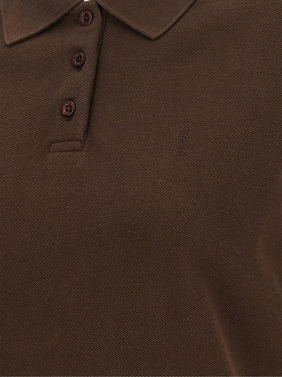 Saint Laurent Cassandre Crop Polo Shirt