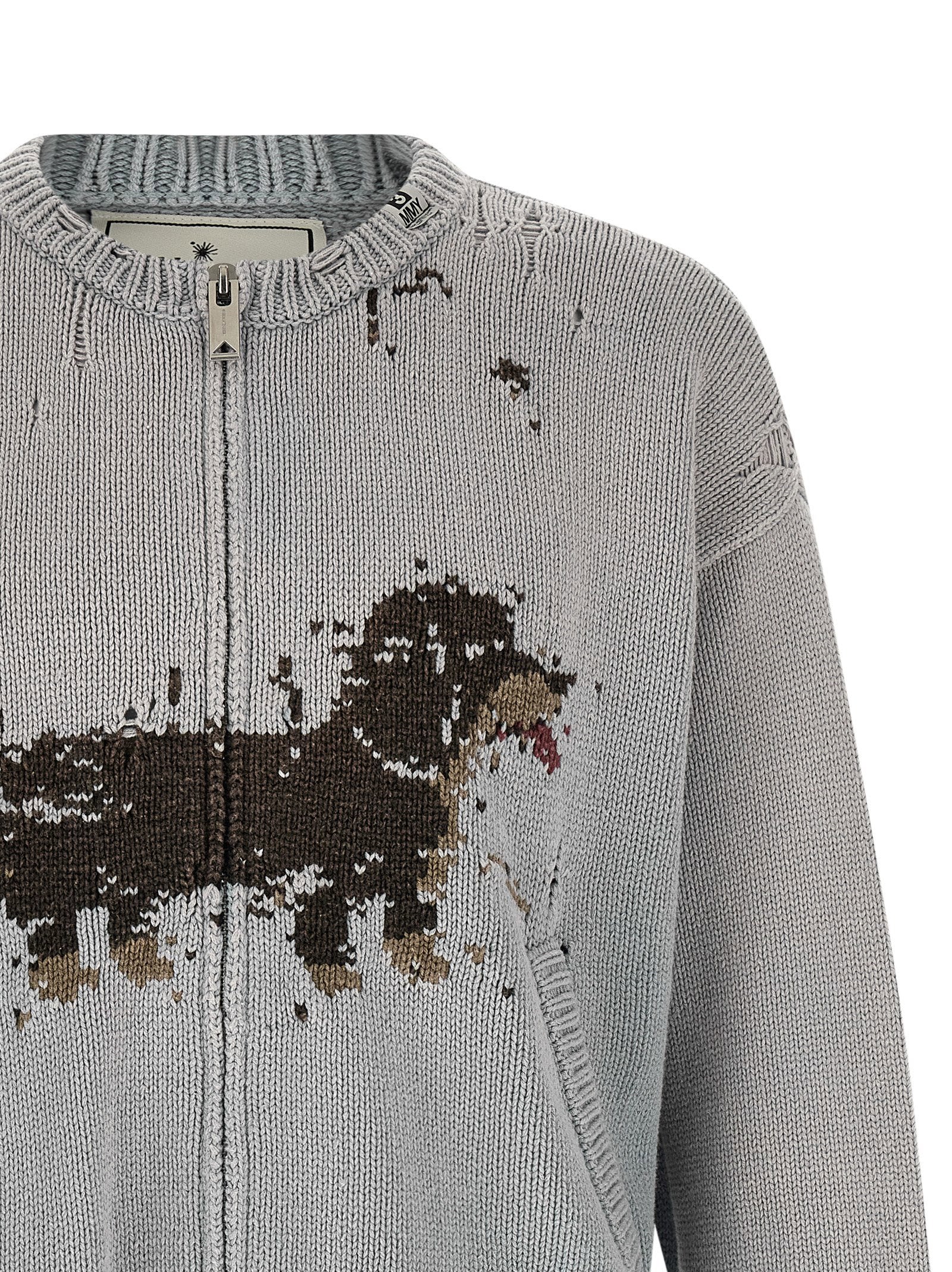 Maison Mihara Yasuhiro Dog Jacquard Knit Cardigan
