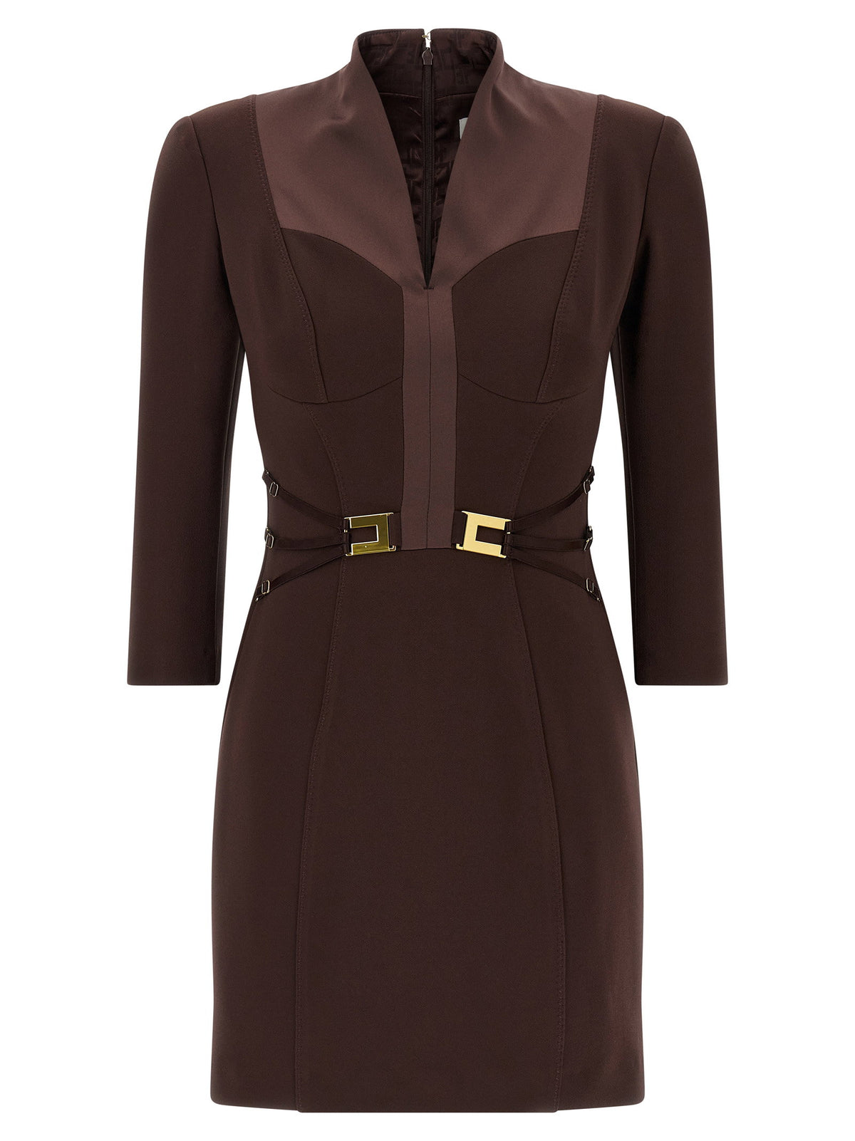 Elisabetta Franchi Logo Dress With Elastic Bands