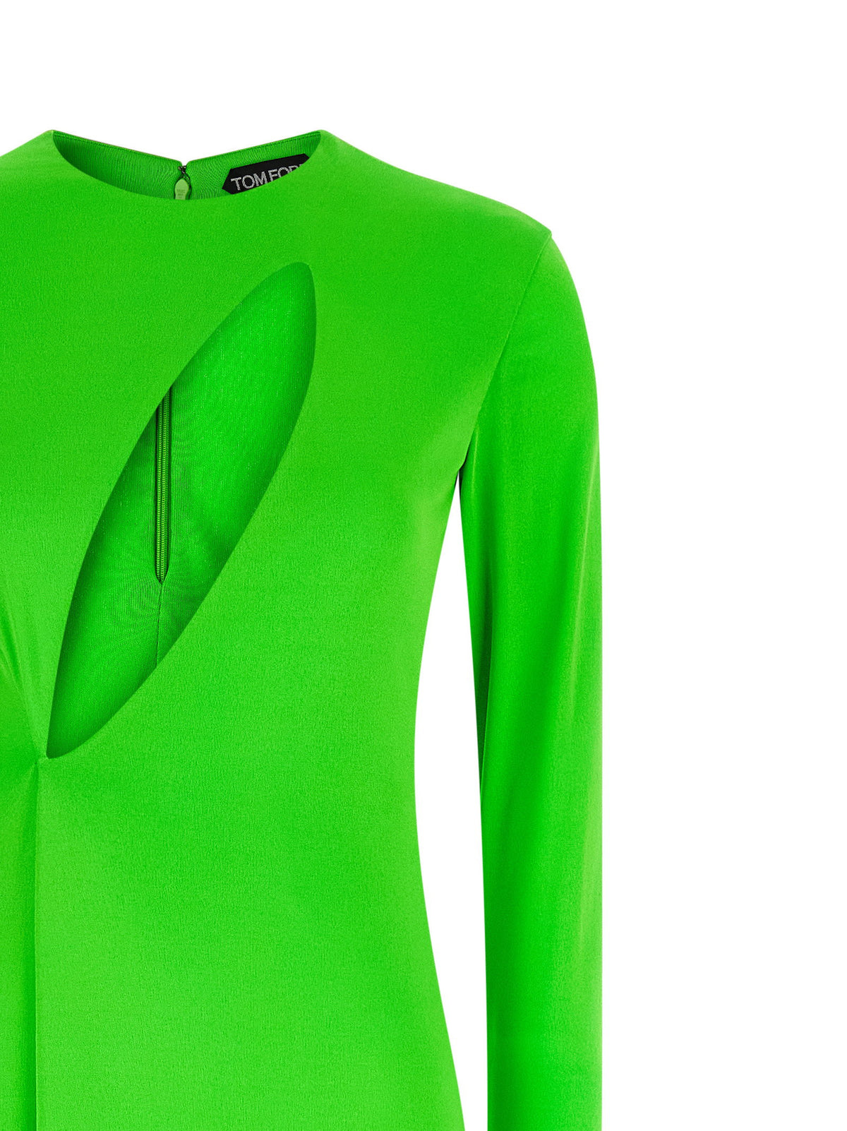 Tom Ford Long Sleeve Slash Front Evening Dress