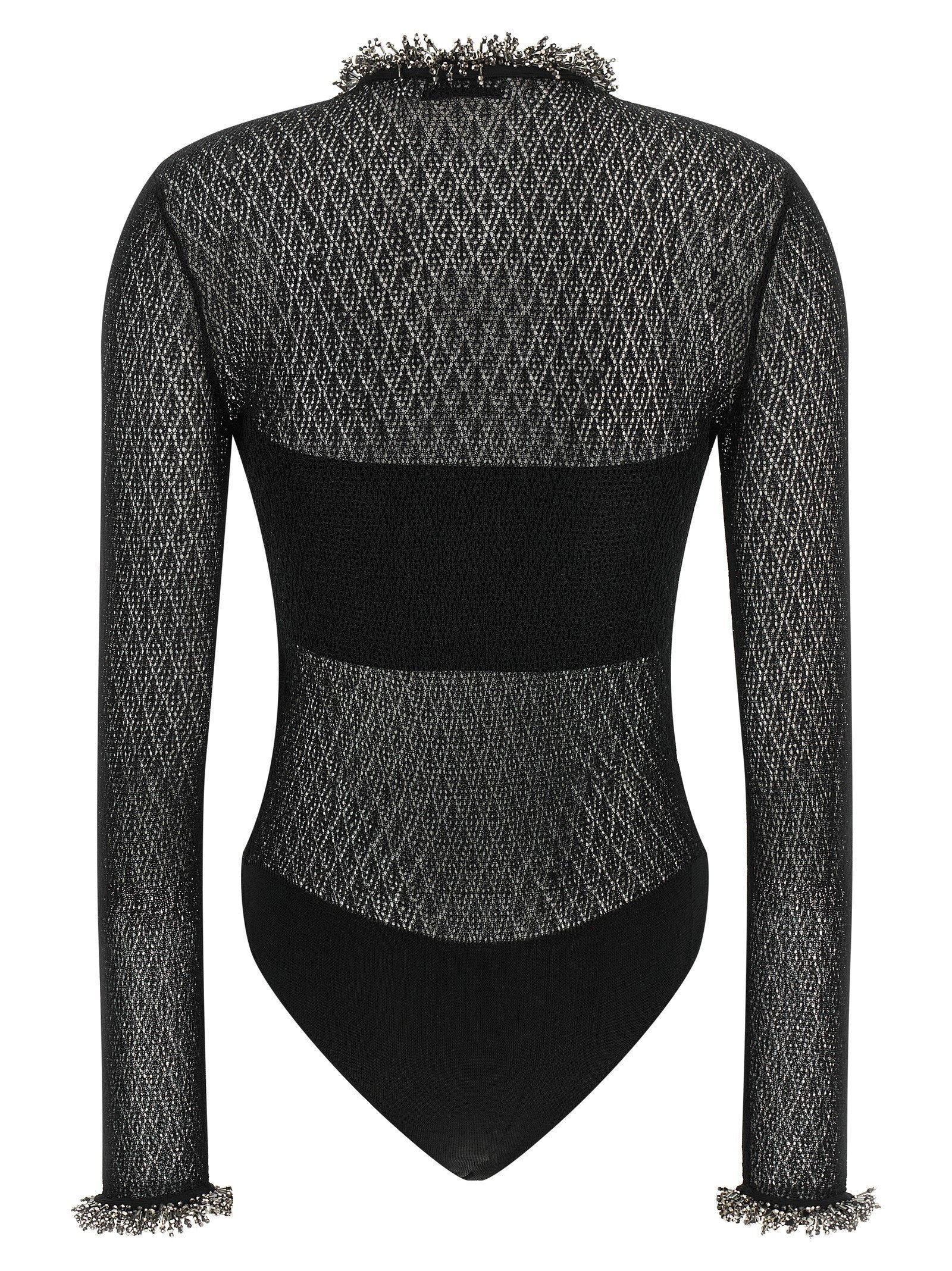 Self-Portrait Openwork Knitted Bodysuit