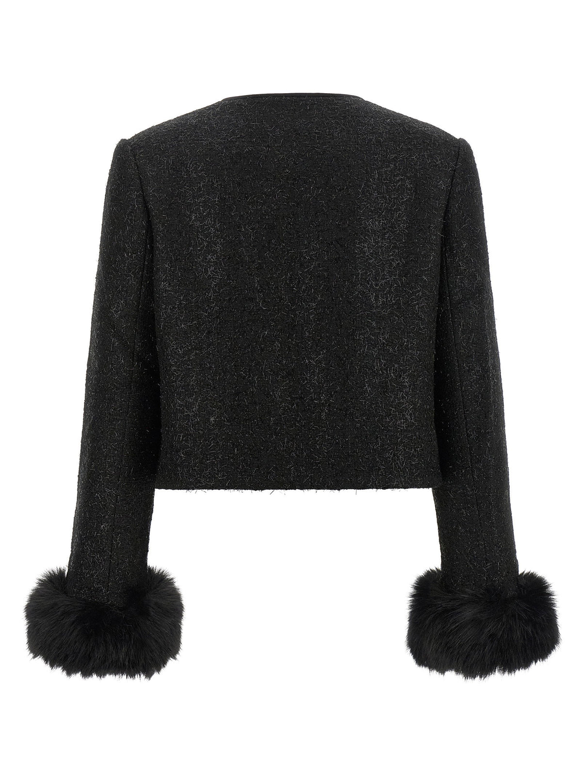 Self-Portrait Bouclé Fur Jacket