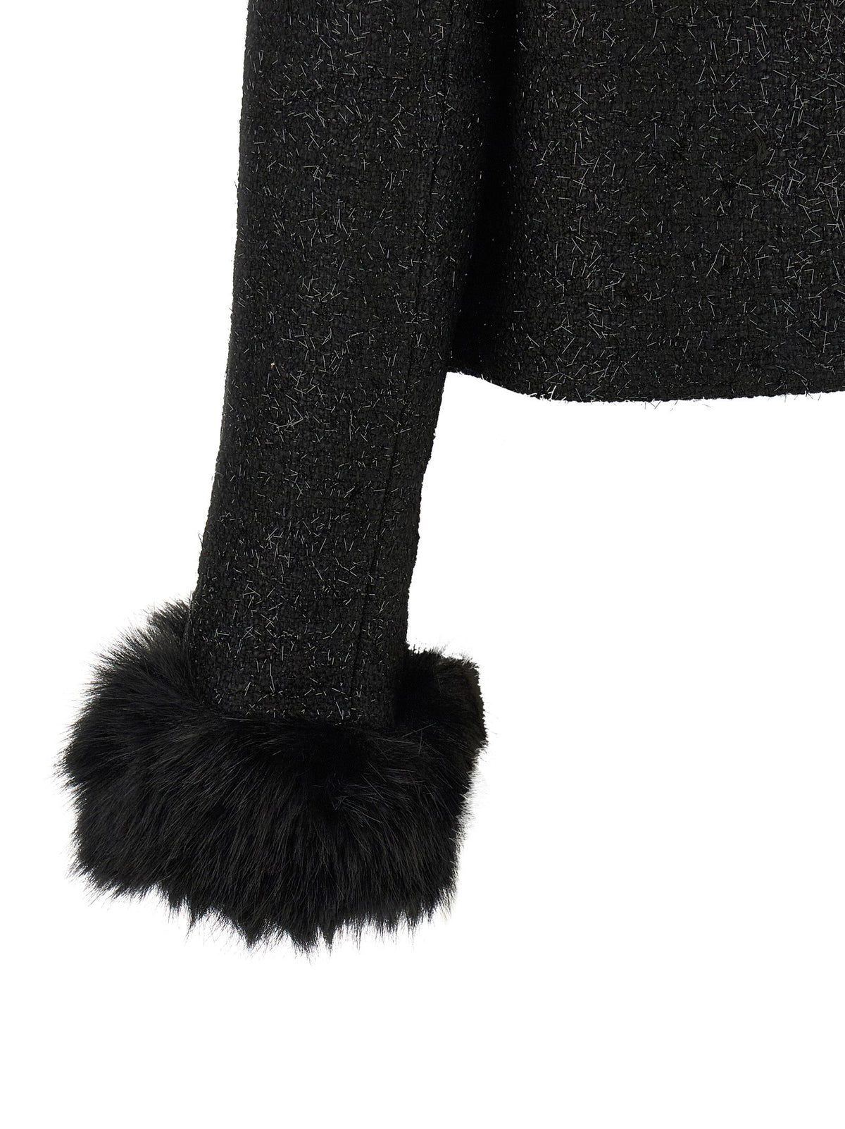 Self-Portrait Bouclé Fur Jacket