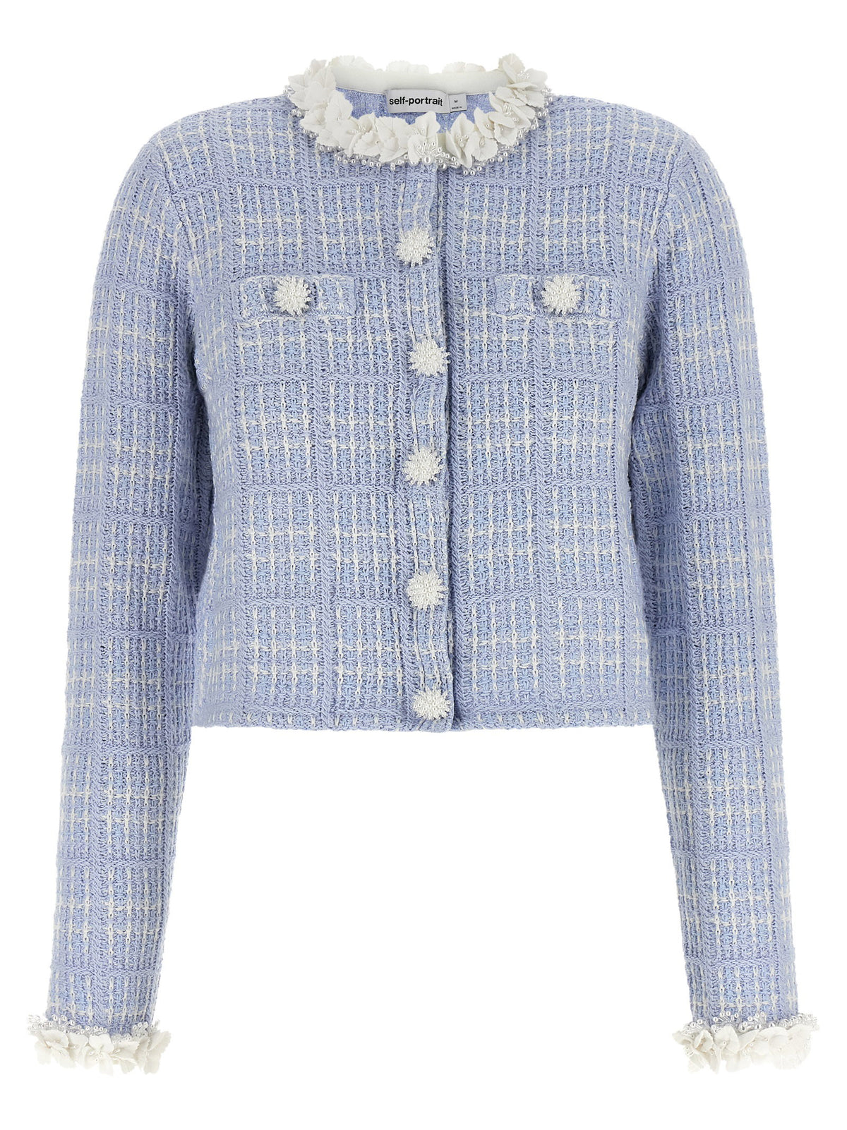 Self-Portrait Check Knit Jacket