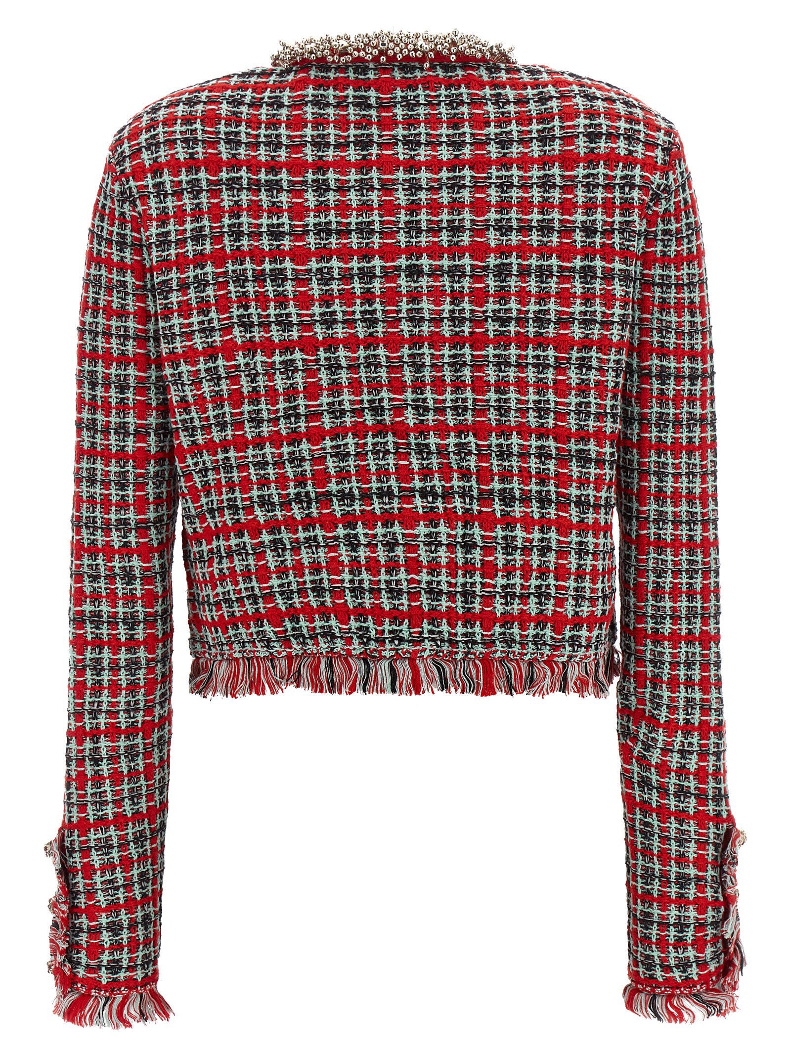 Self-Portrait Fringed Knit Jacket