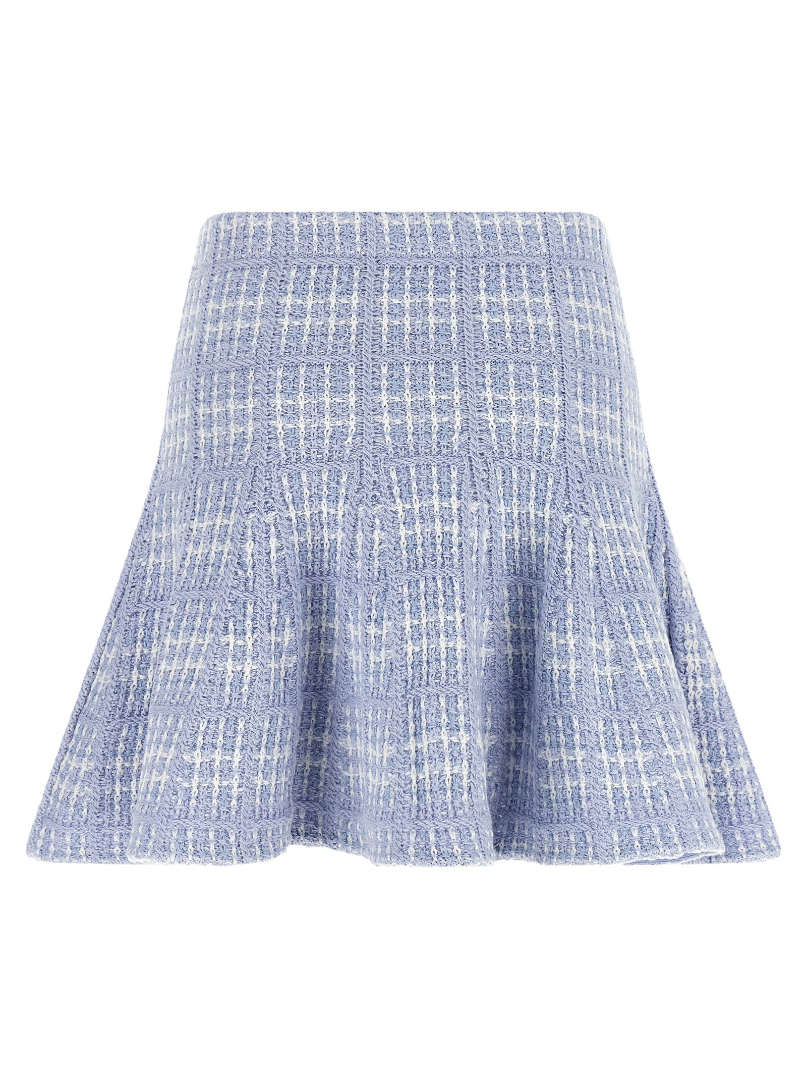 Self-Portrait Check Knit Skirt