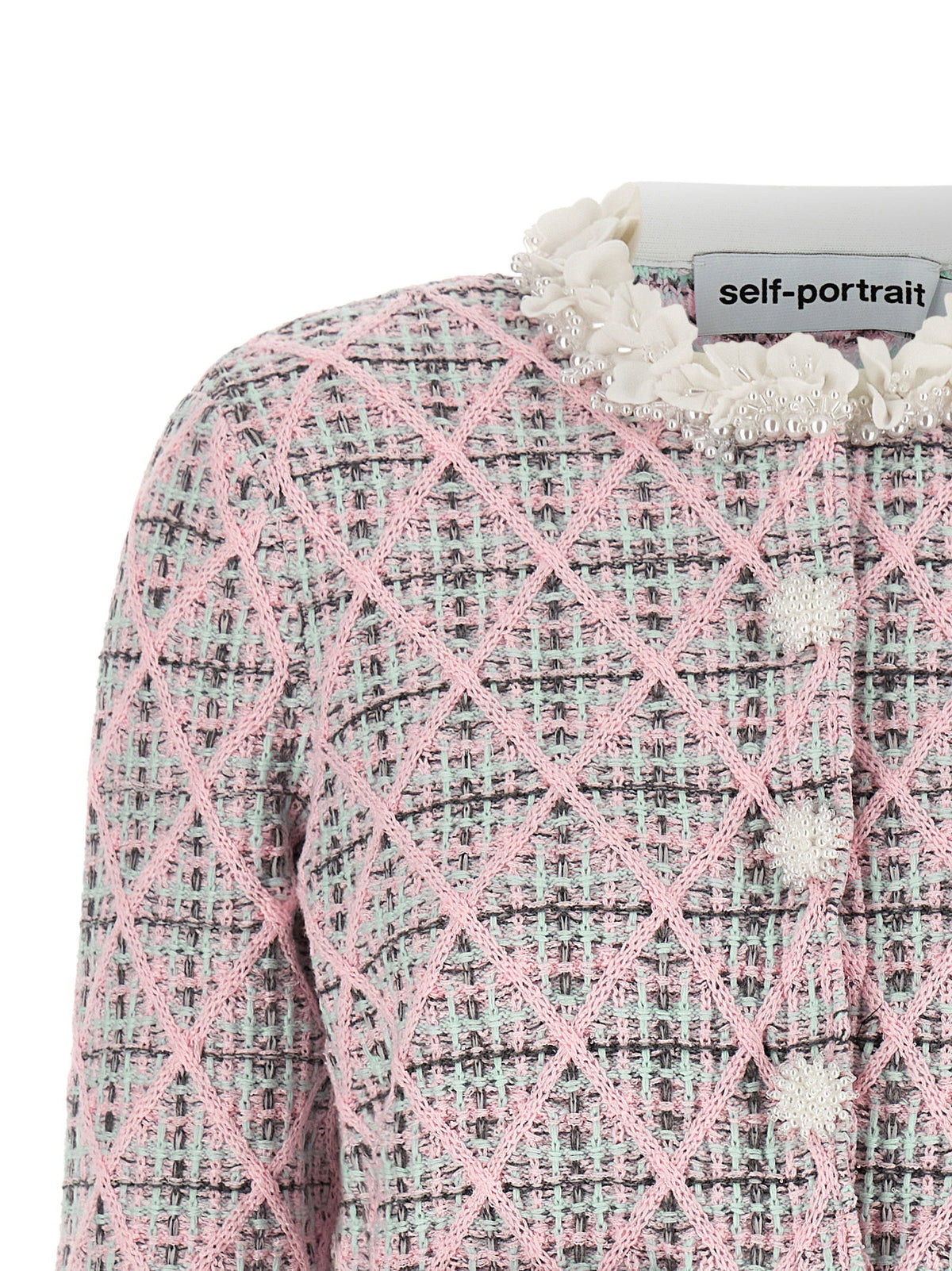 Self-Portrait Floral Collar Cardigan