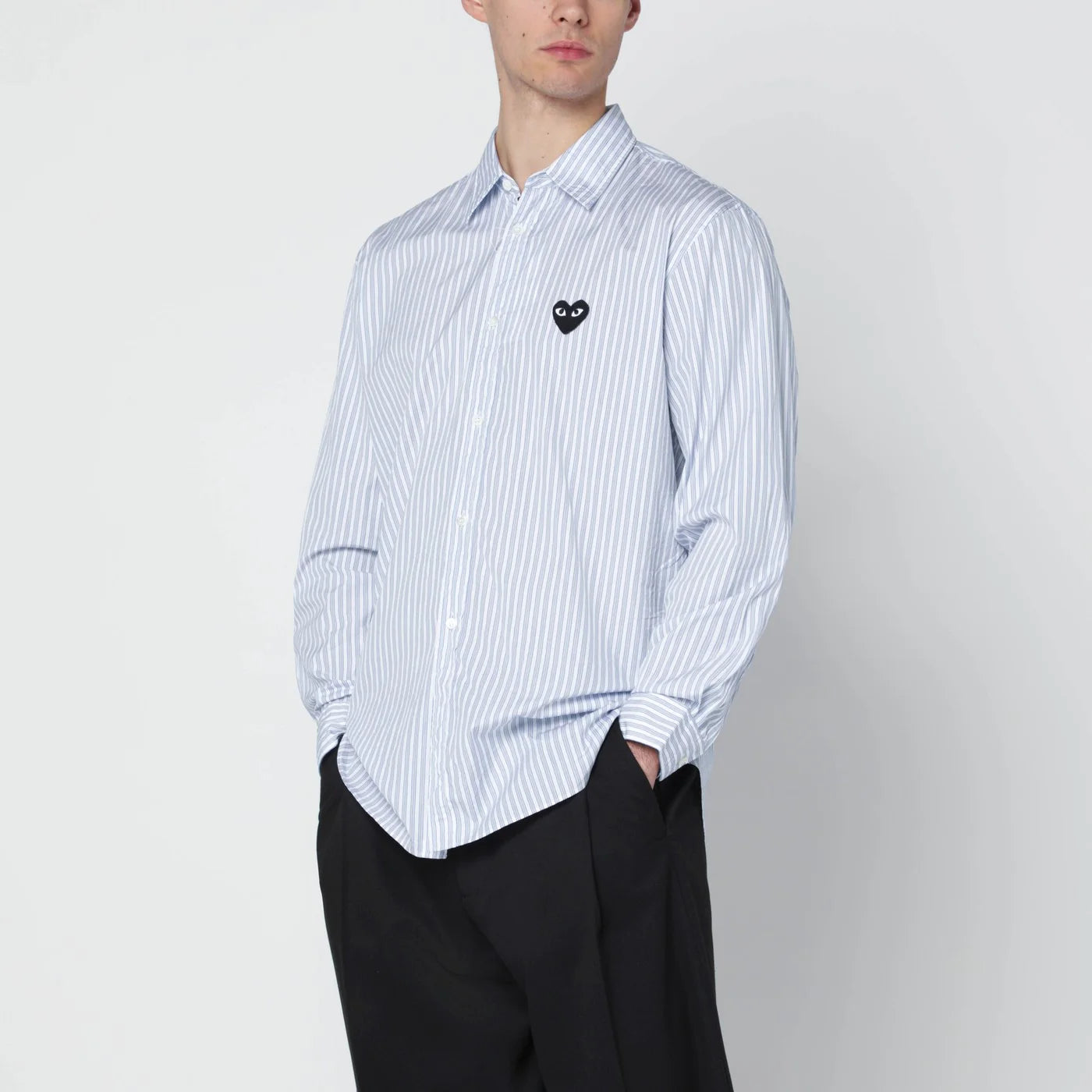 Comme des Garçons Shirt Light blue striped cotton shirt