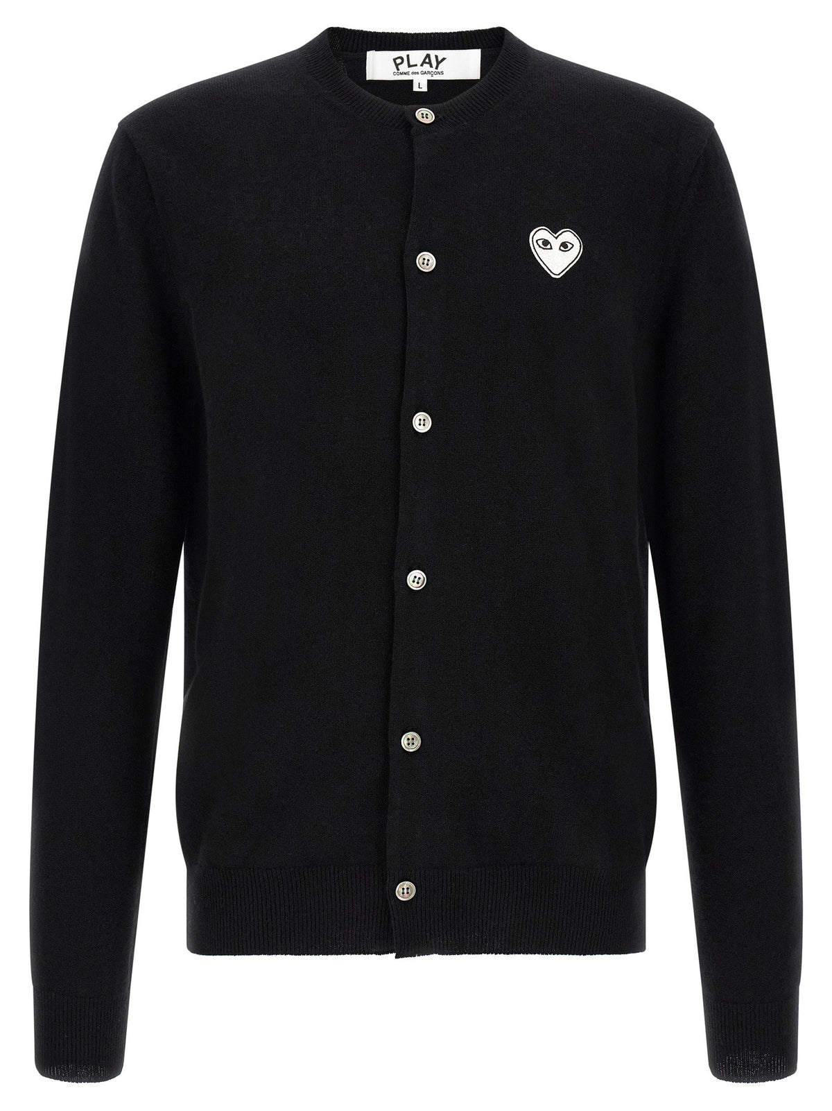 Comme Des Garçons Play Wool Cardigan With Heart Patch