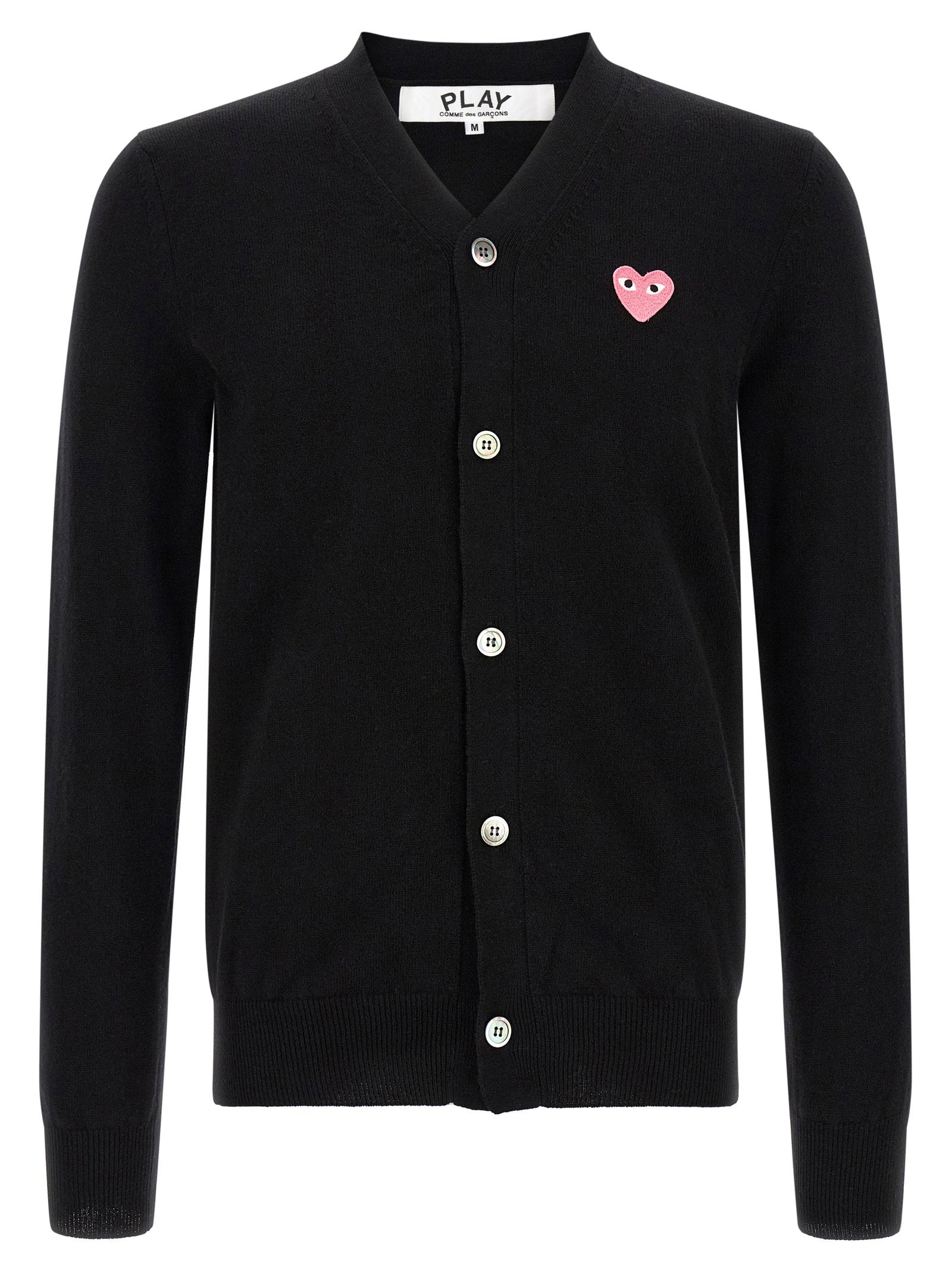 Comme Des Garçons Play Wool Cardigan With Heart Patch