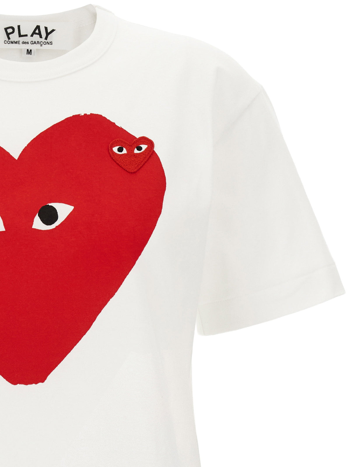 Comme Des Garçons Play White Double Heart Emblem T-shirt
