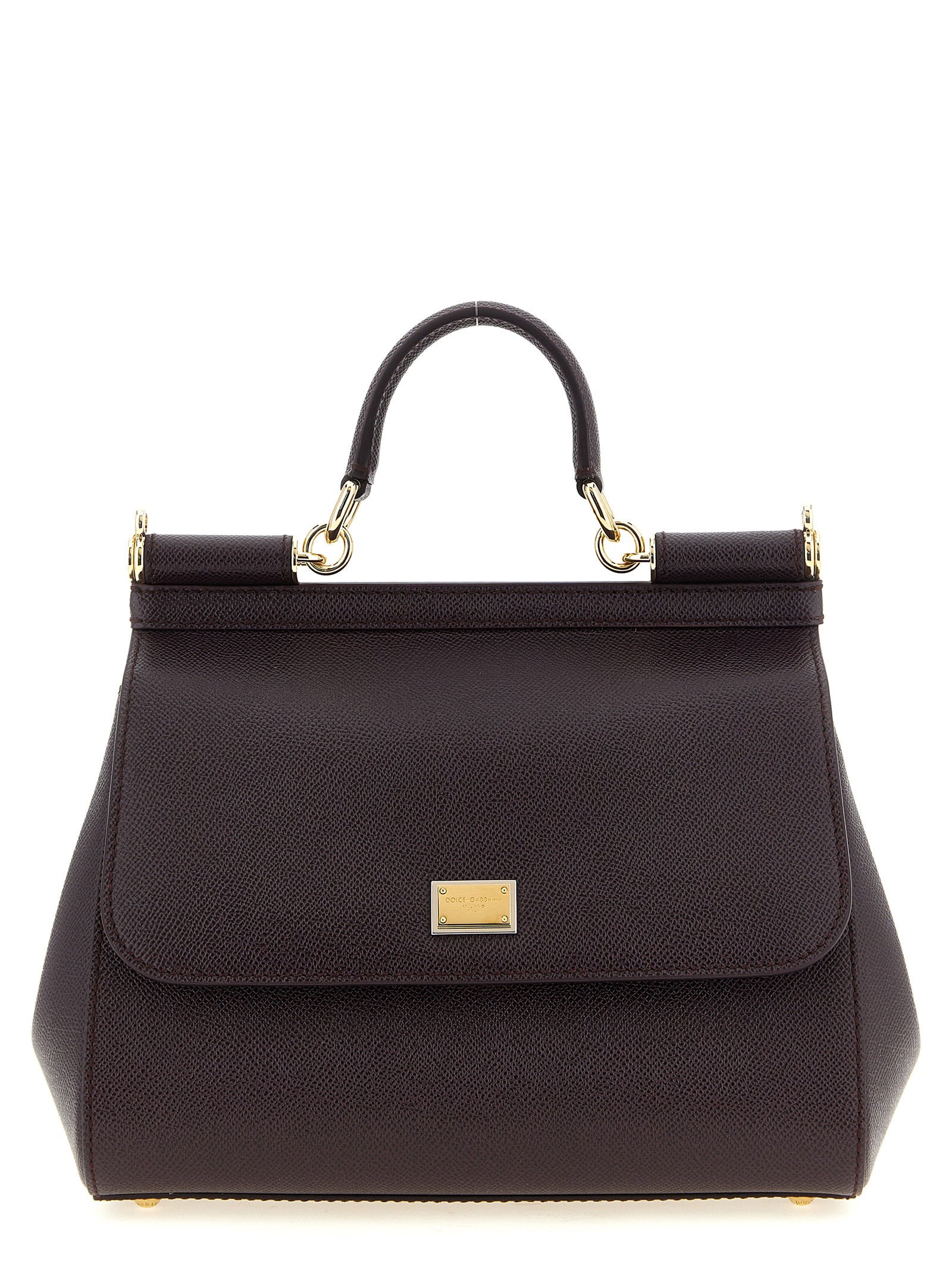 Dolce & Gabbana Sicily Grande Dauphine Leather Handbag