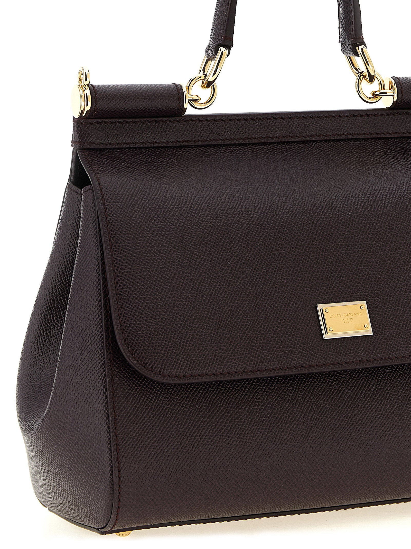 Dolce & Gabbana Sicily Grande Dauphine Leather Handbag