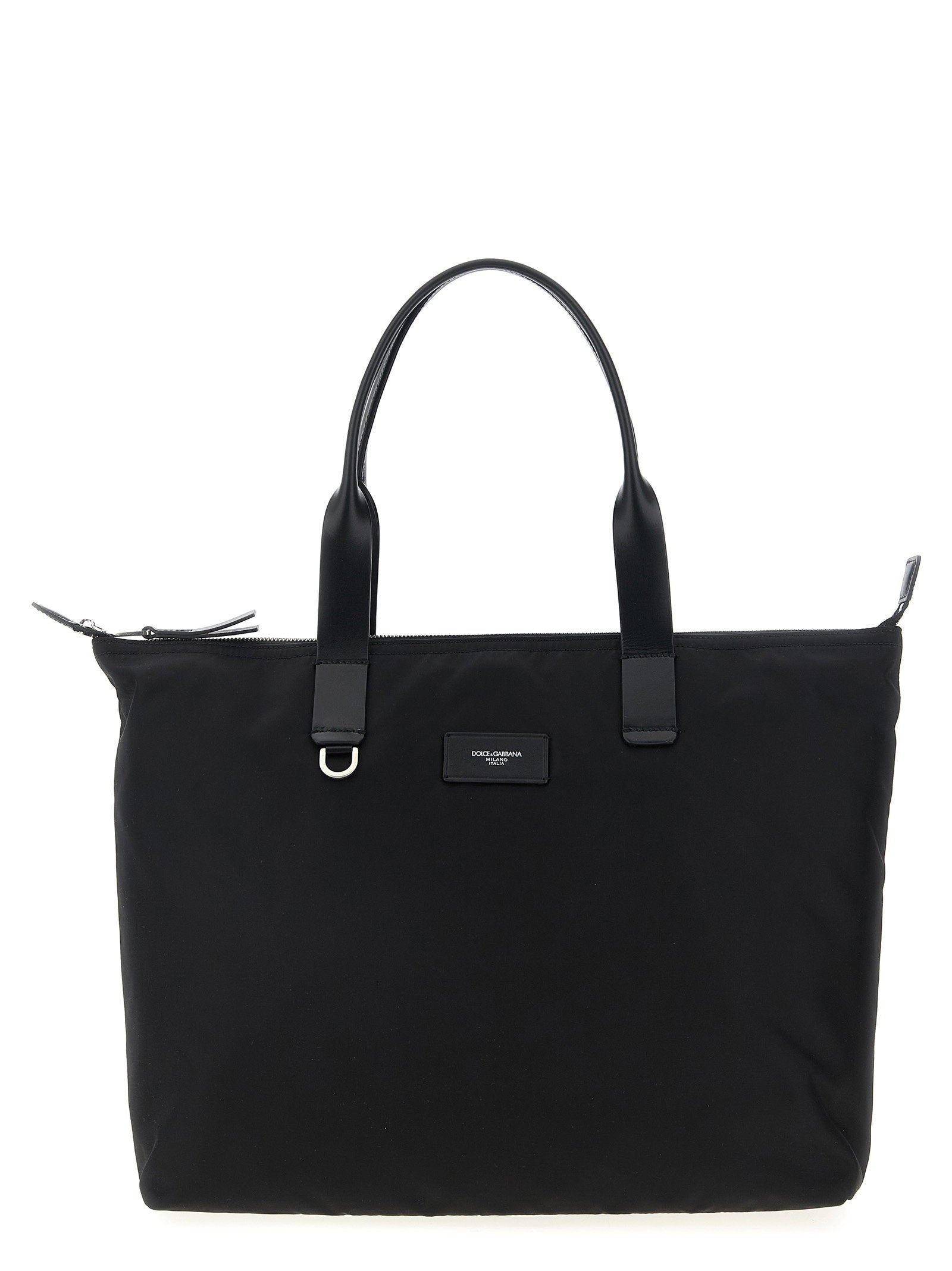 Dolce & Gabbana Media Logo Patch Shopping Bag