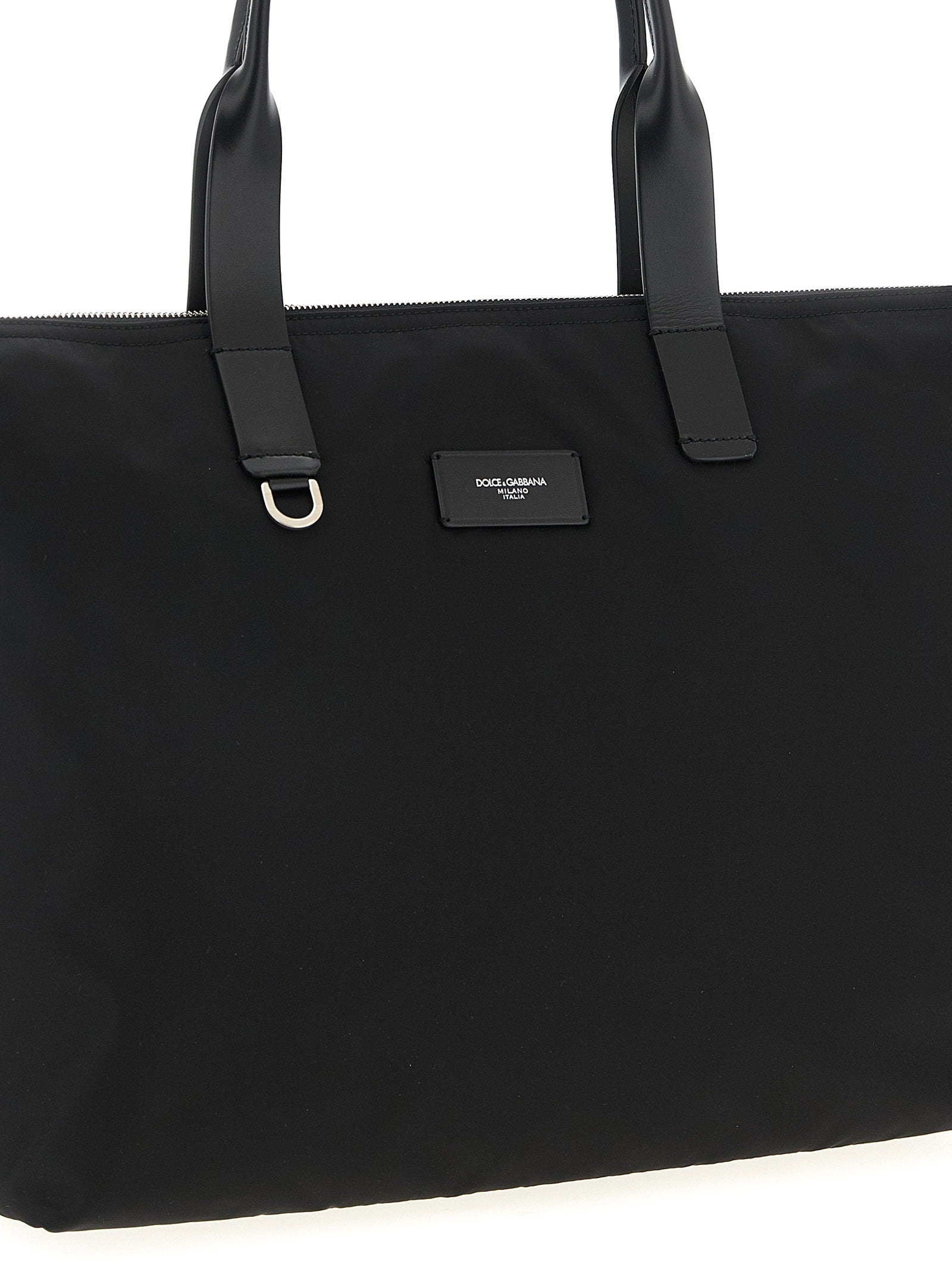 Dolce & Gabbana Media Logo Patch Shopping Bag