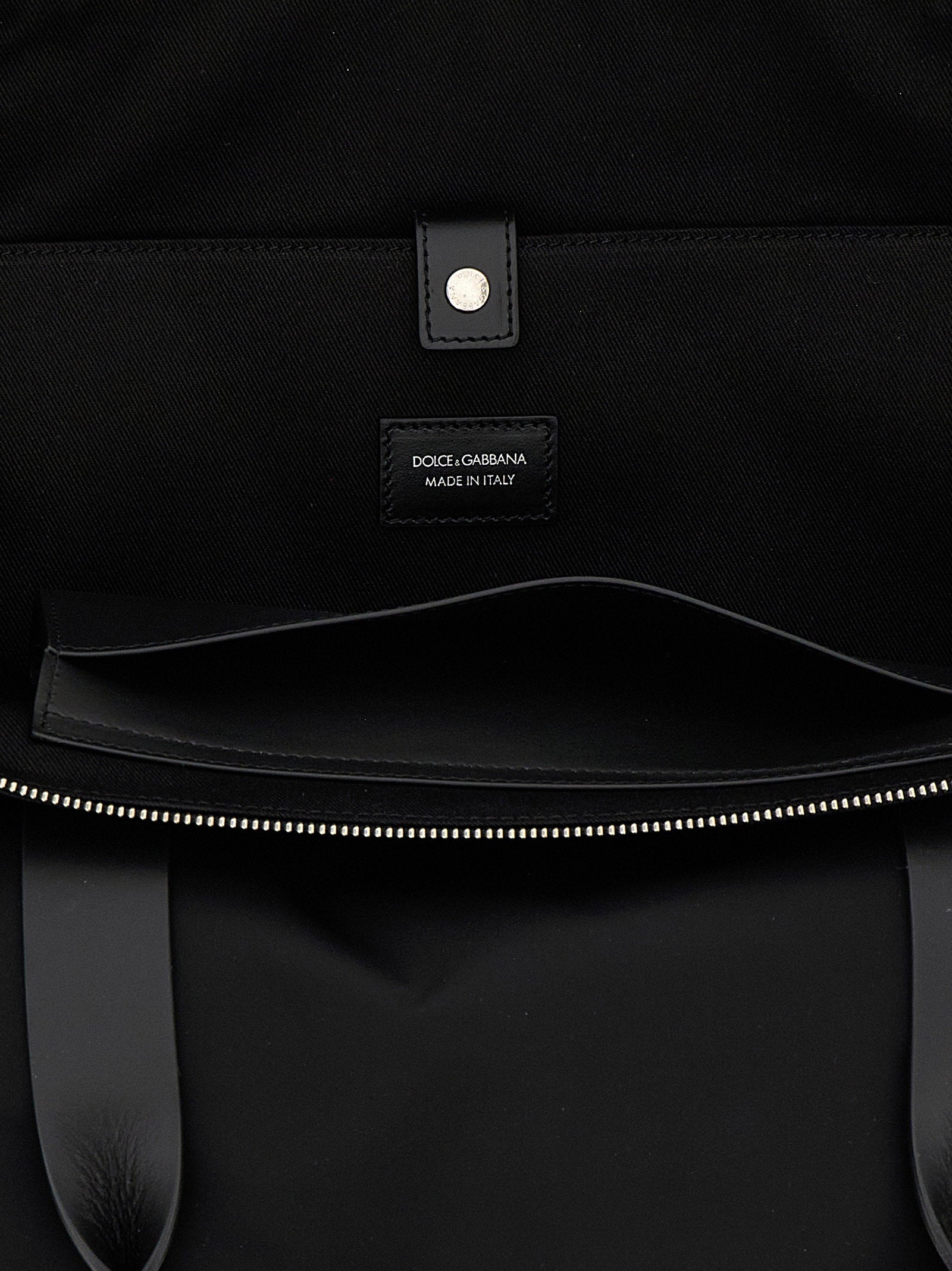 Dolce & Gabbana Media Logo Patch Shopping Bag