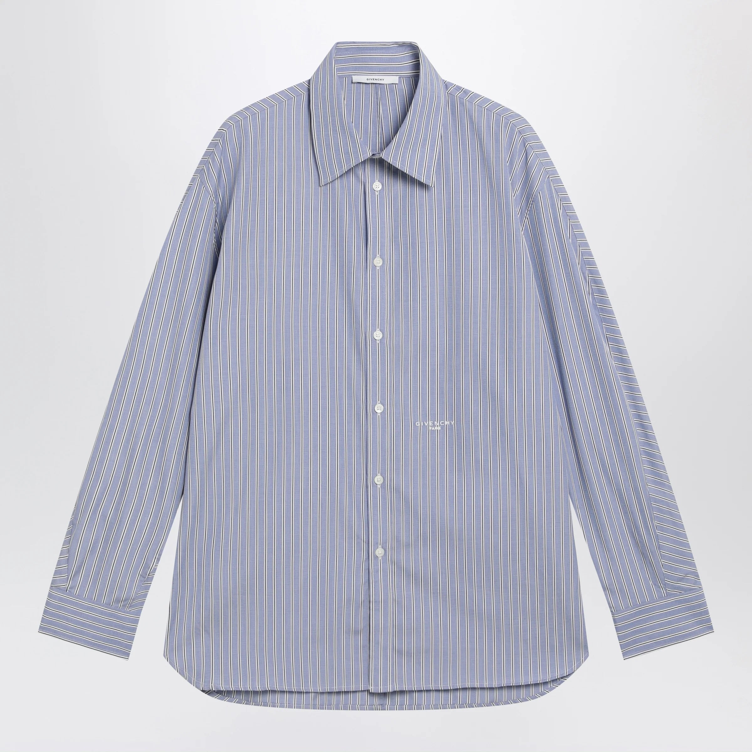 Givenchy White/blue striped poplin shirt