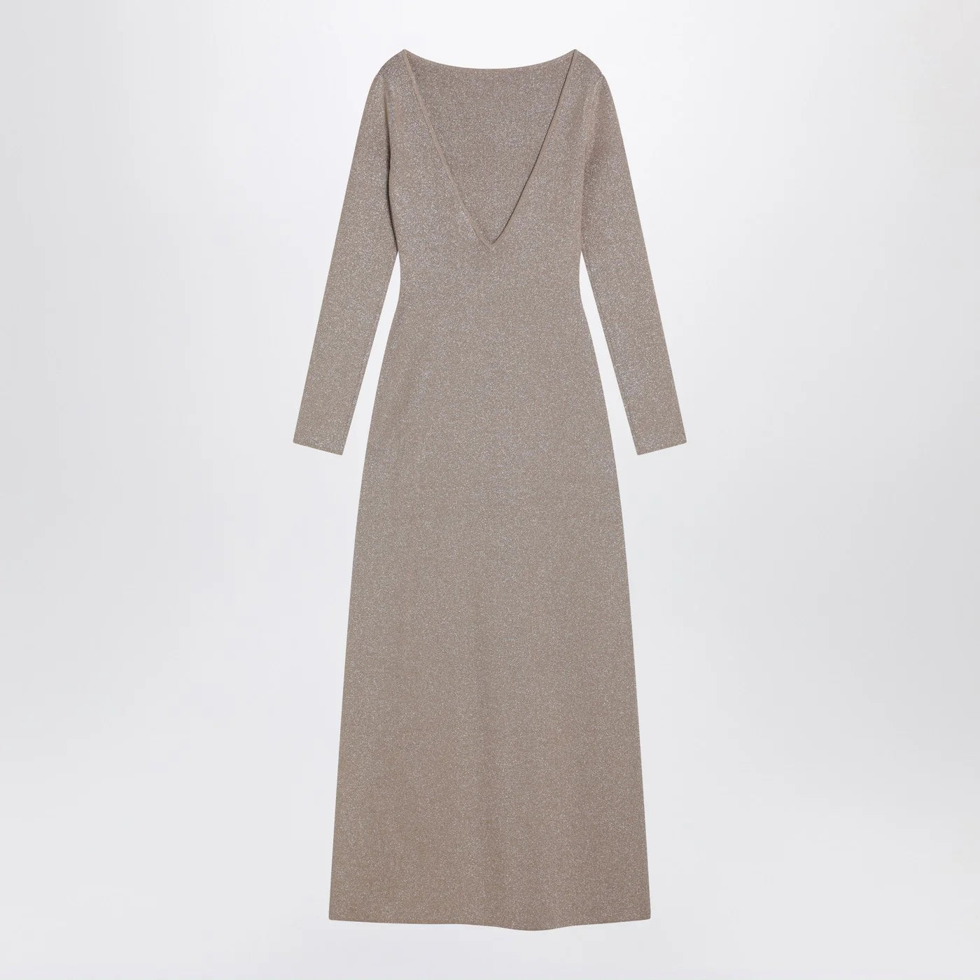 Max Mara Pianoforte Beige dress in viscose and lurex yarn