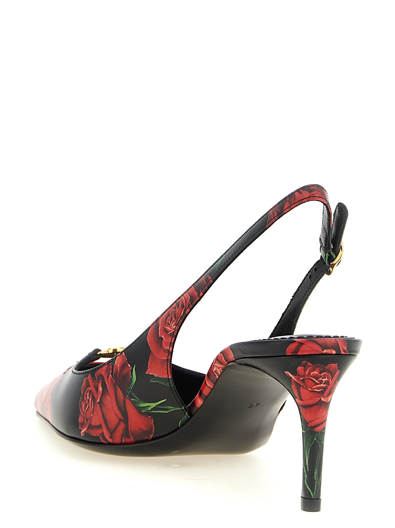 Dolce & Gabbana Rose Print Slingbacks