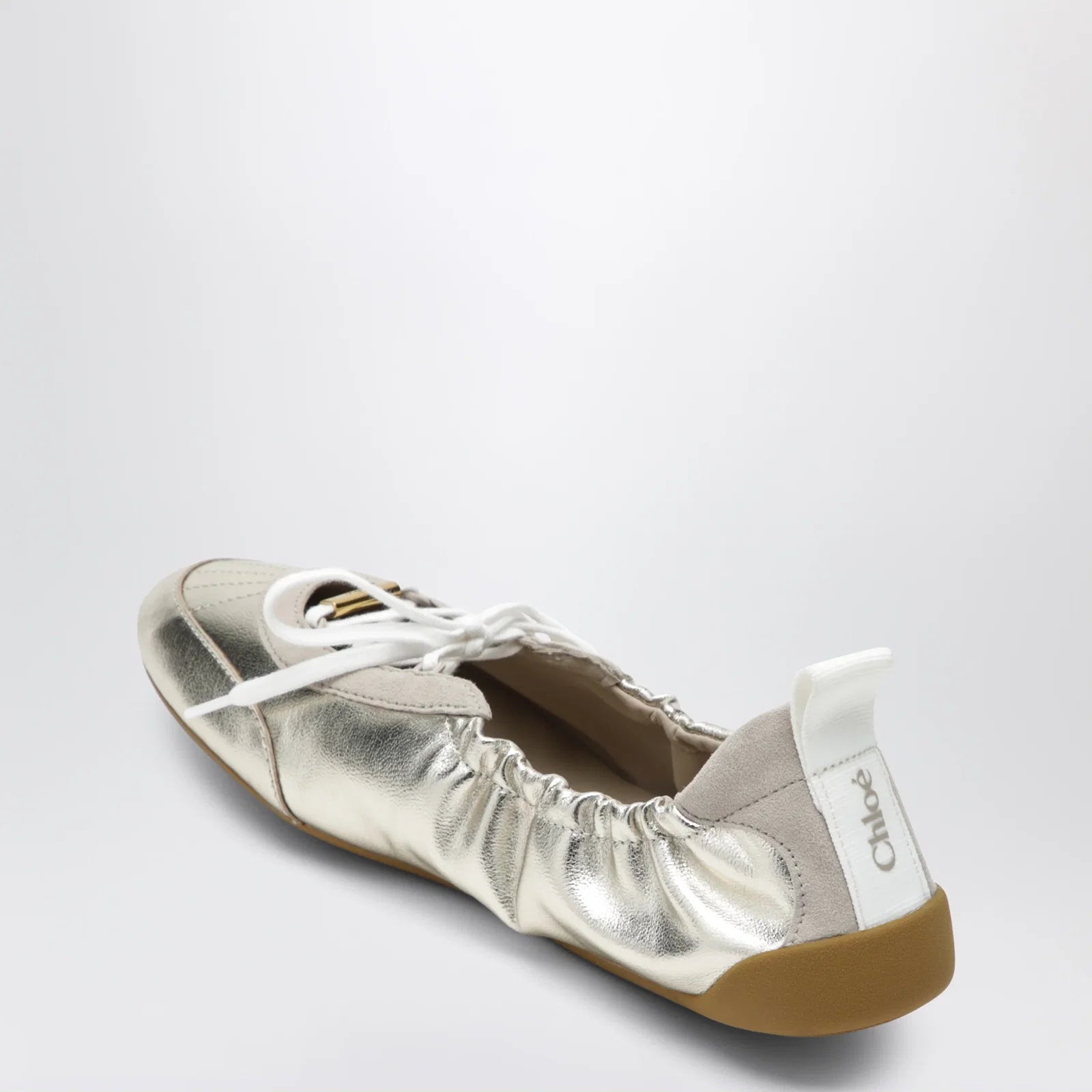 Chloé Kick ballet sneakers in metallic nappa leather