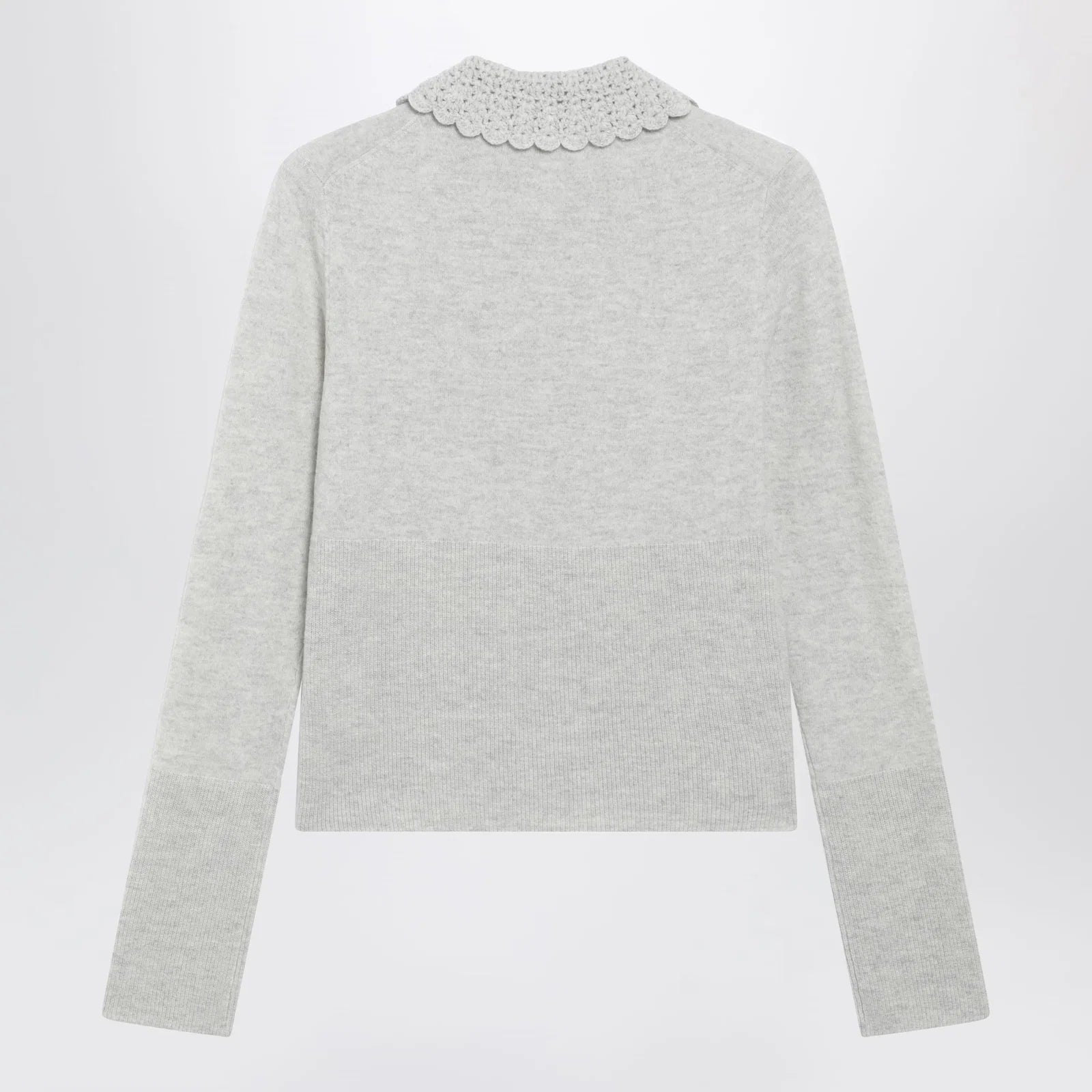 Chloé Slim-fit logo wool cardigan in Sweet Grey