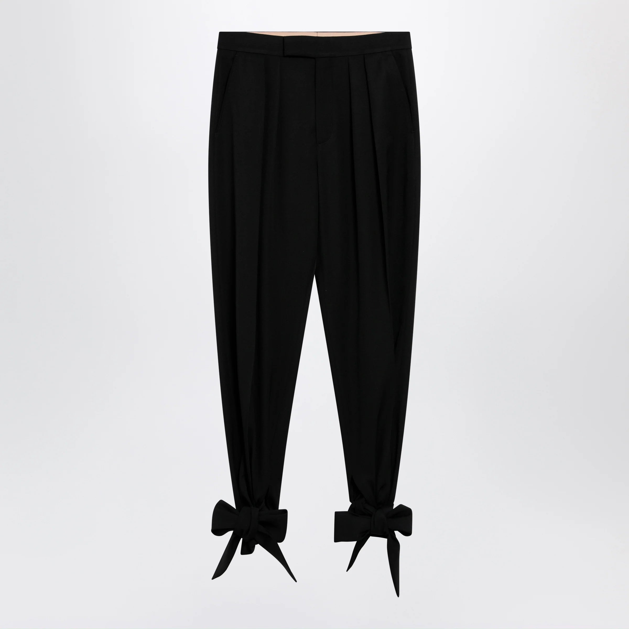 Chloé Black pleated fluid crêpe de chine trousers