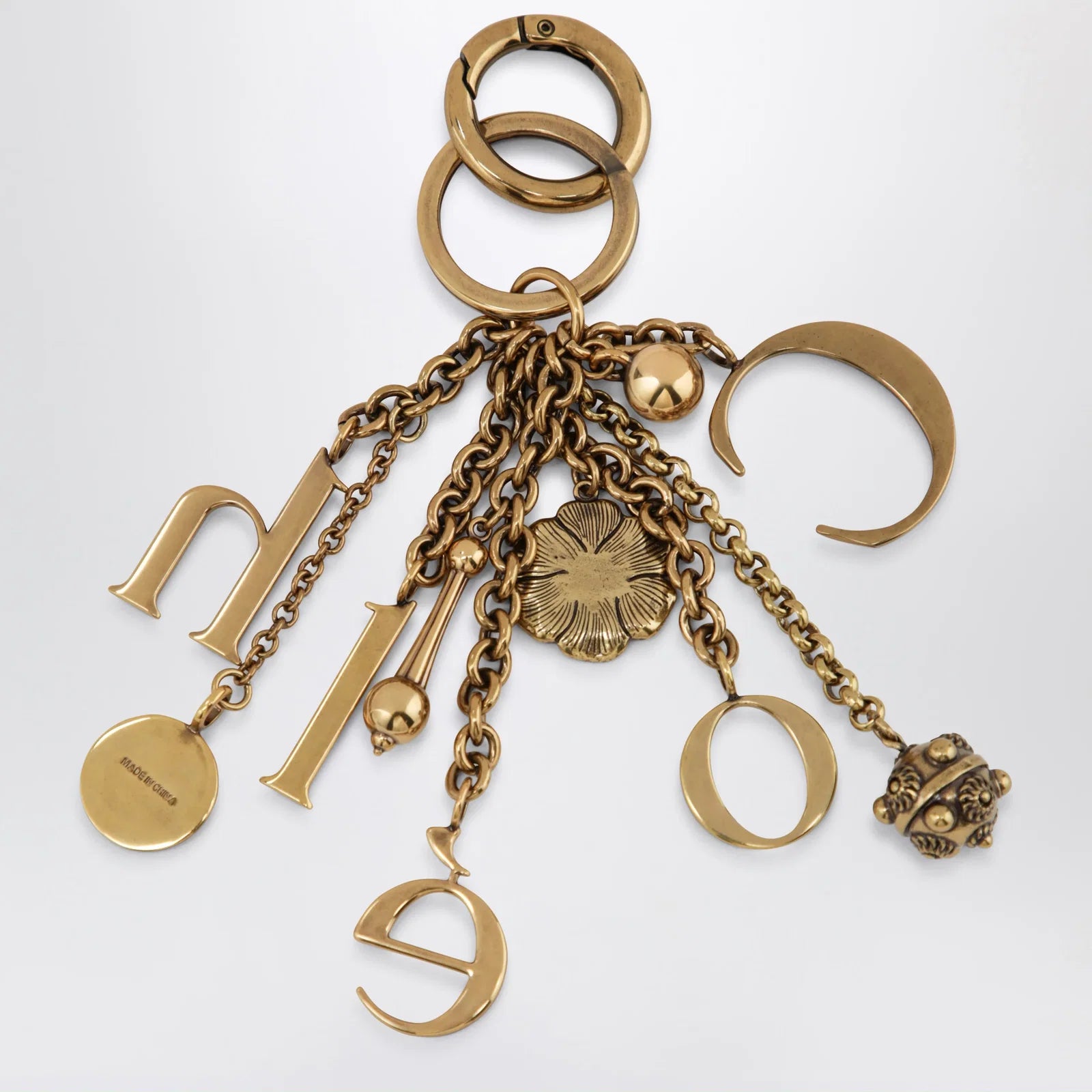Chloé Bag charm keyring Symbols Logo in vintage gold brass