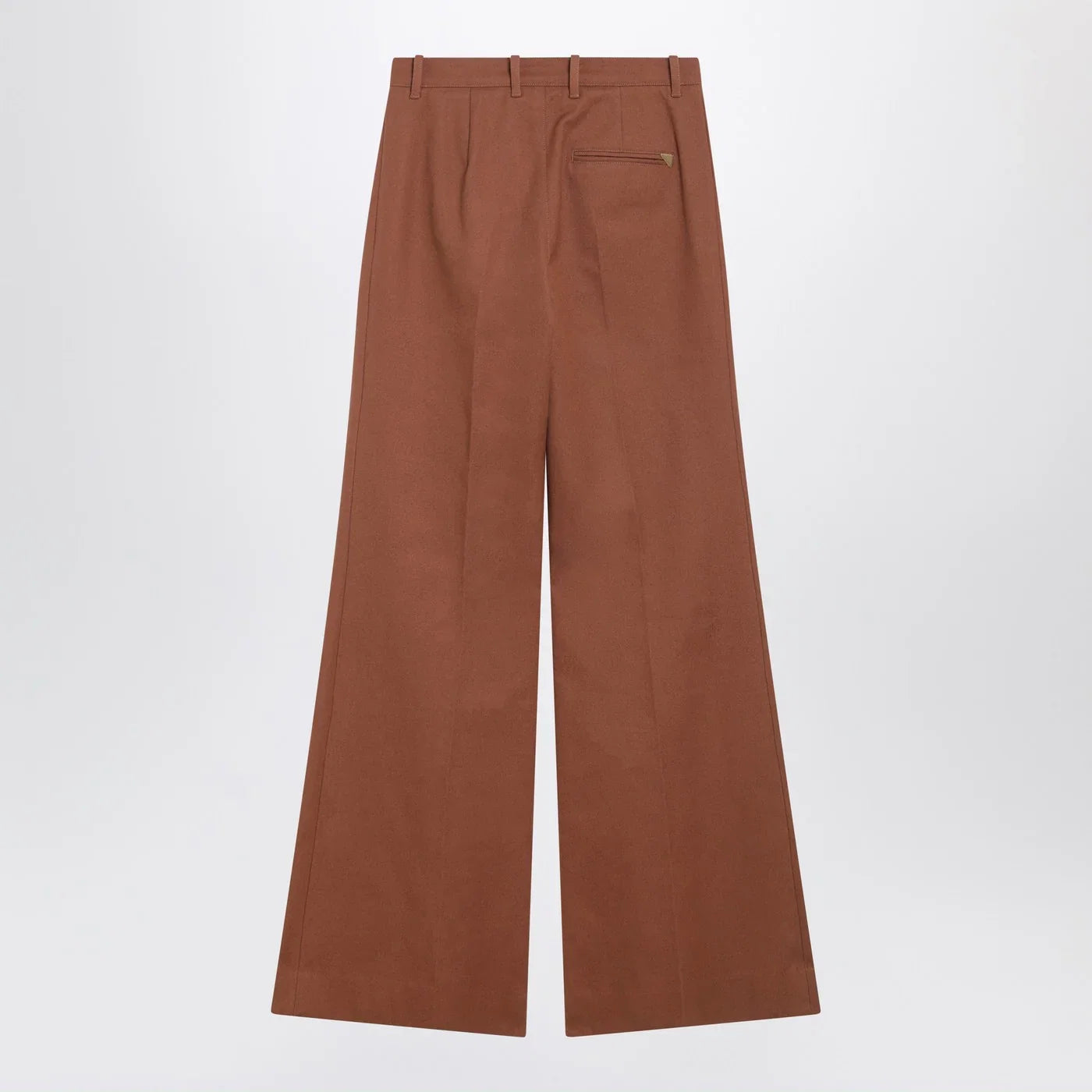 Chloé Flared cotton trousers in nougat colour