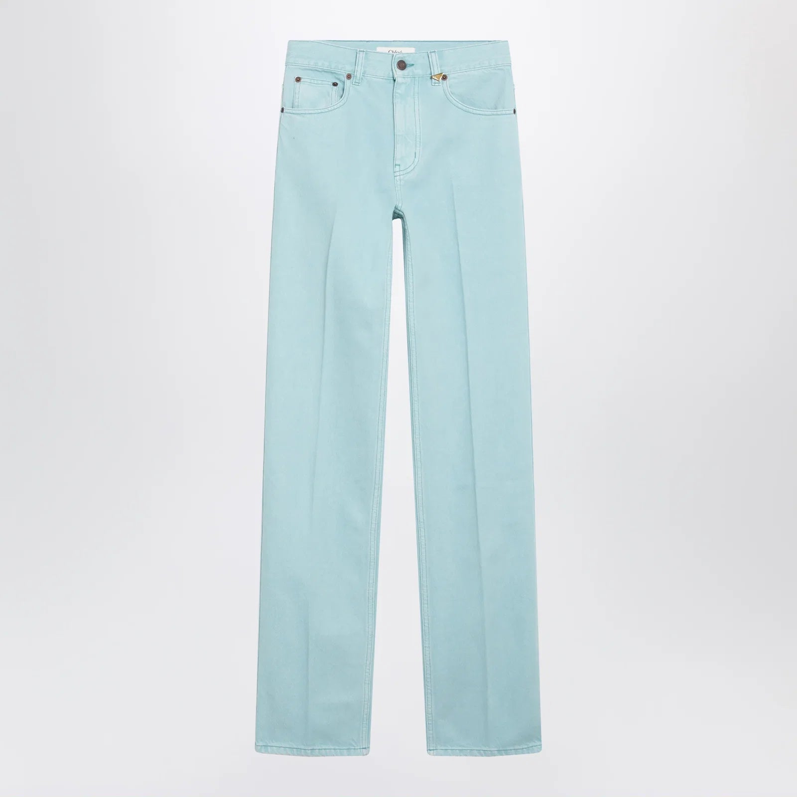 Chloé Straight jeans in turquoise organic cotton denim