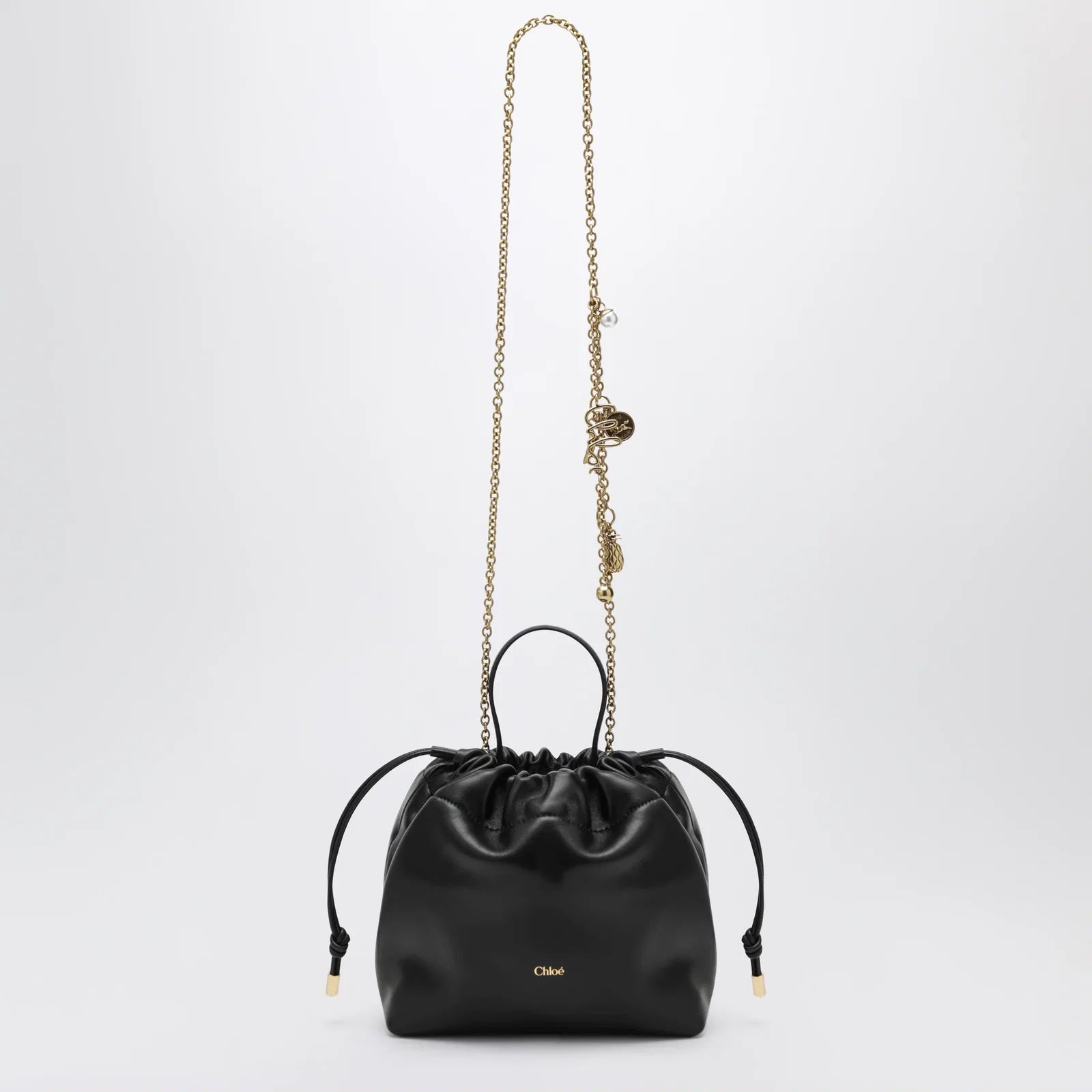 Chloé Small Icons shoulder bag with chain in lambskin black